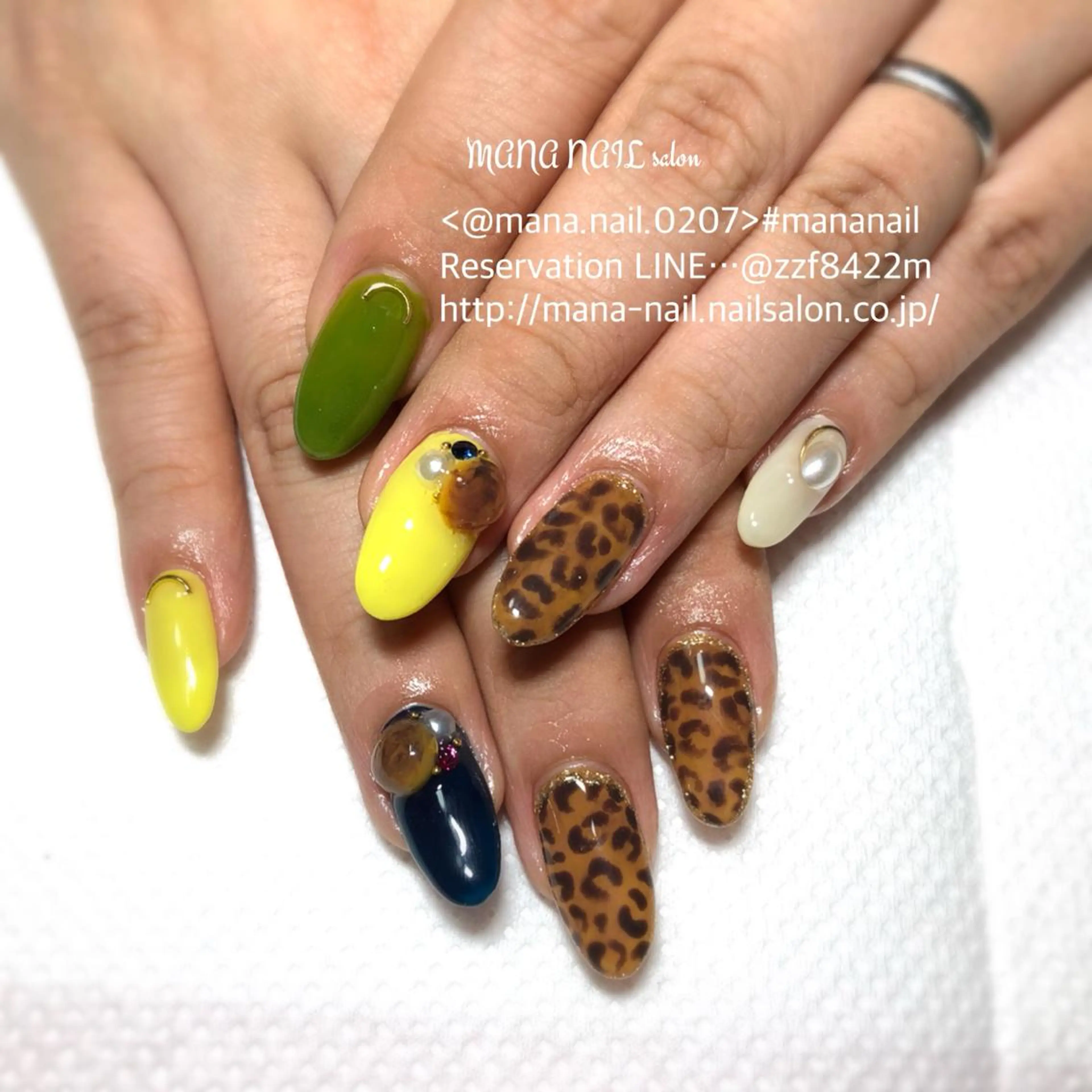 ネイル アニマル柄 べっ甲ネイル 長さ出し ジェルネイル 春ネイル 廣瀬 真奈美のネイルデザイン
