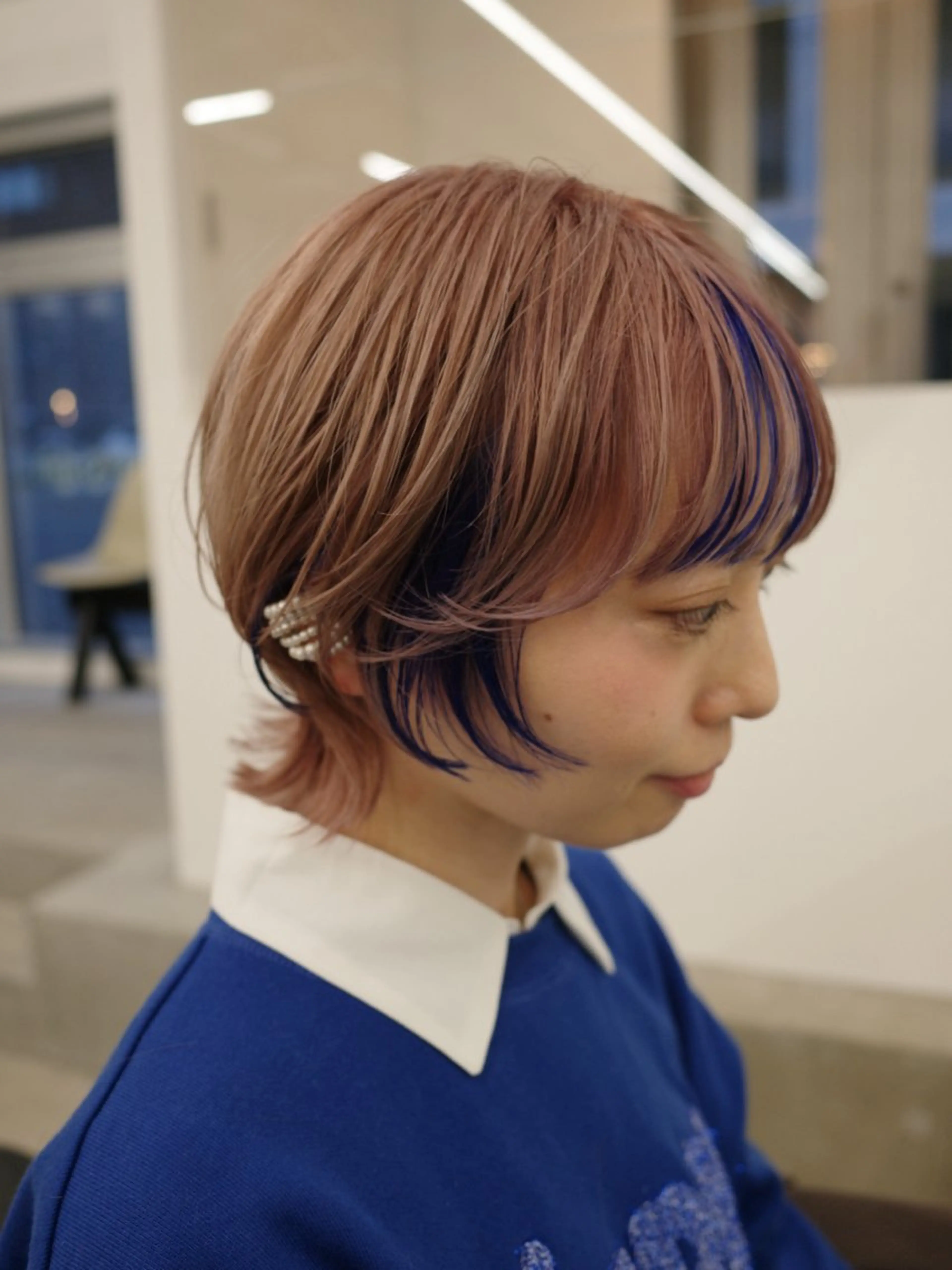 ショート カラー ブリーチ ダブルカラー ボブ レイヤーカット tension 【テンション】のヘアスタイル