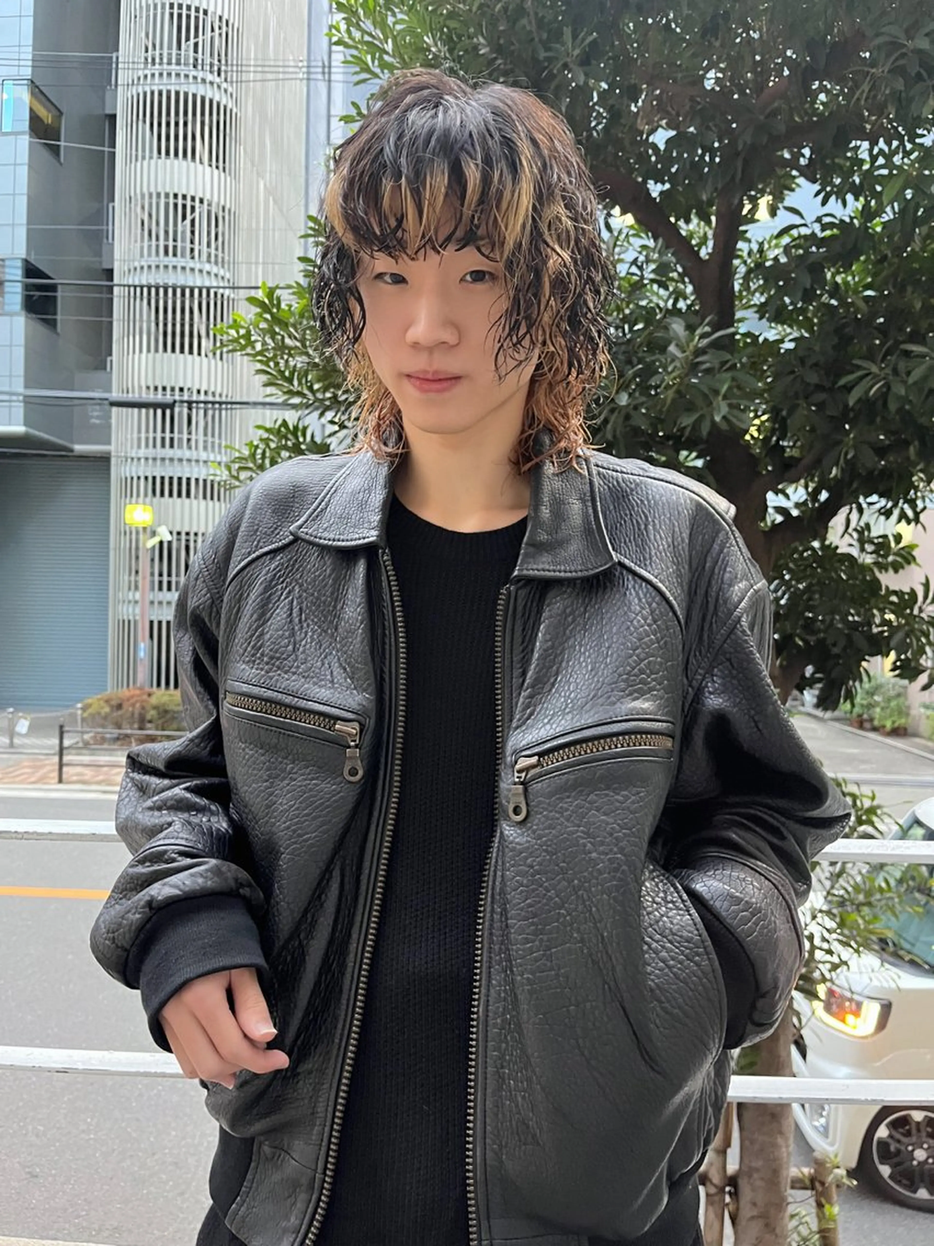 ミディアム パーマ カット パーマ トリートメント ハイトーン/顔まわり レイヤー/YUKAのヘアスタイル