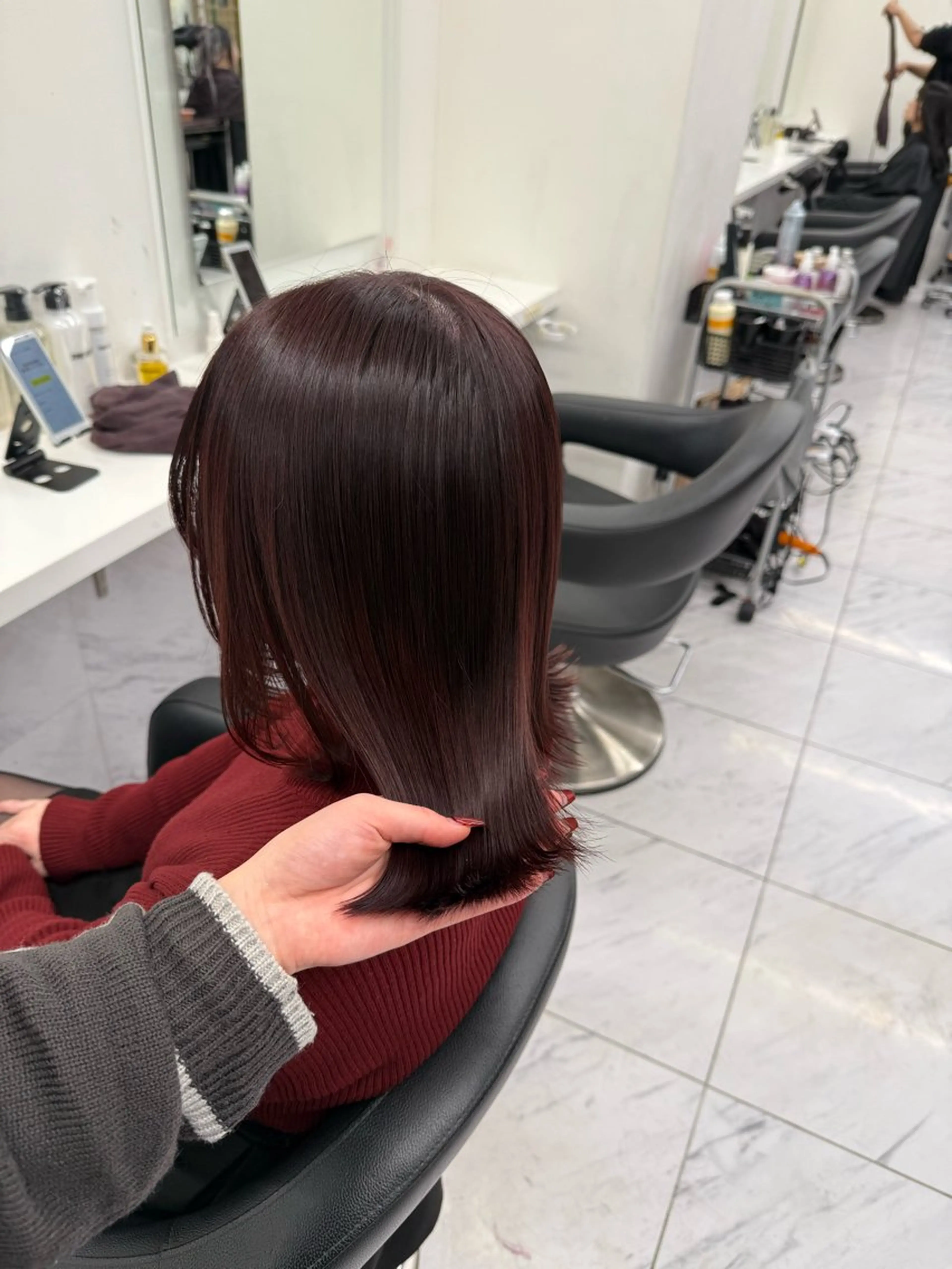 ミディアム カラー ヘアアレンジ ヘアカラー トリートメント ヘアセット 💗横浜美容室 💗HARUNAのヘアスタイル