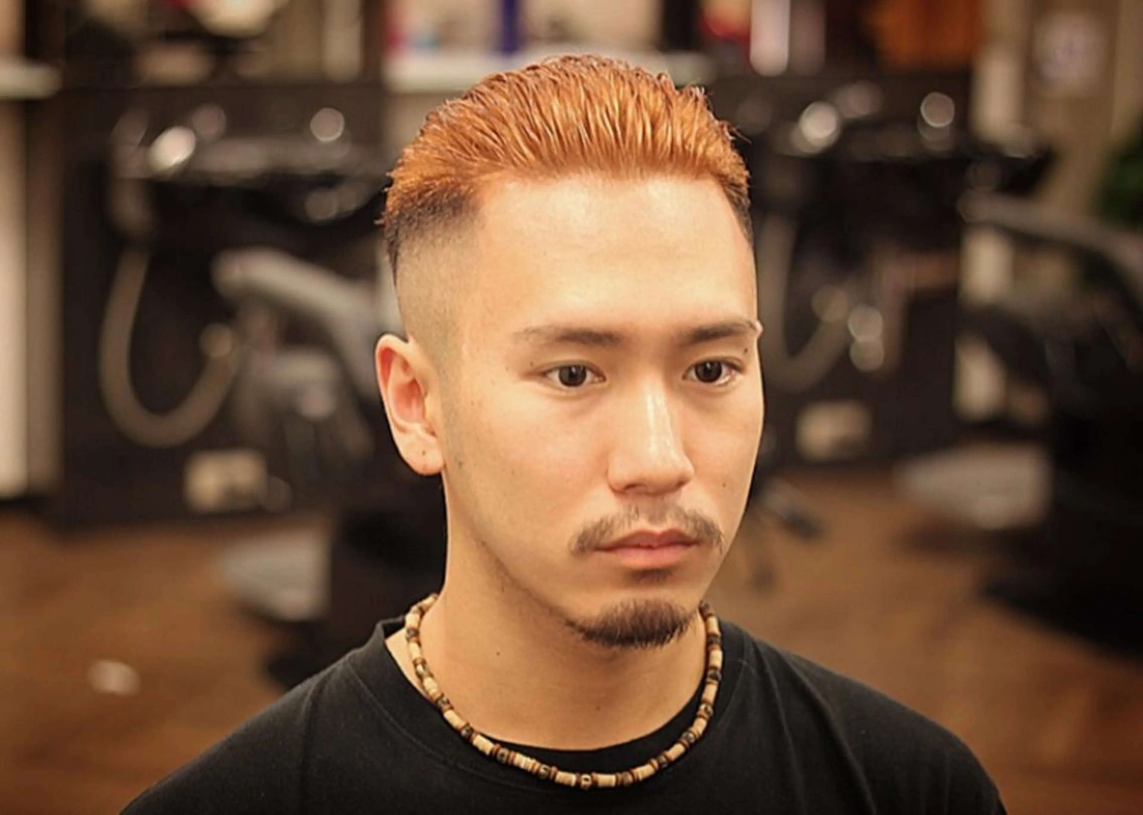 ショート カラー メンズ フェードカット ベージュカラー ミルクティーベージュ 前田賢生 ご新規様はNGのヘアスタイル