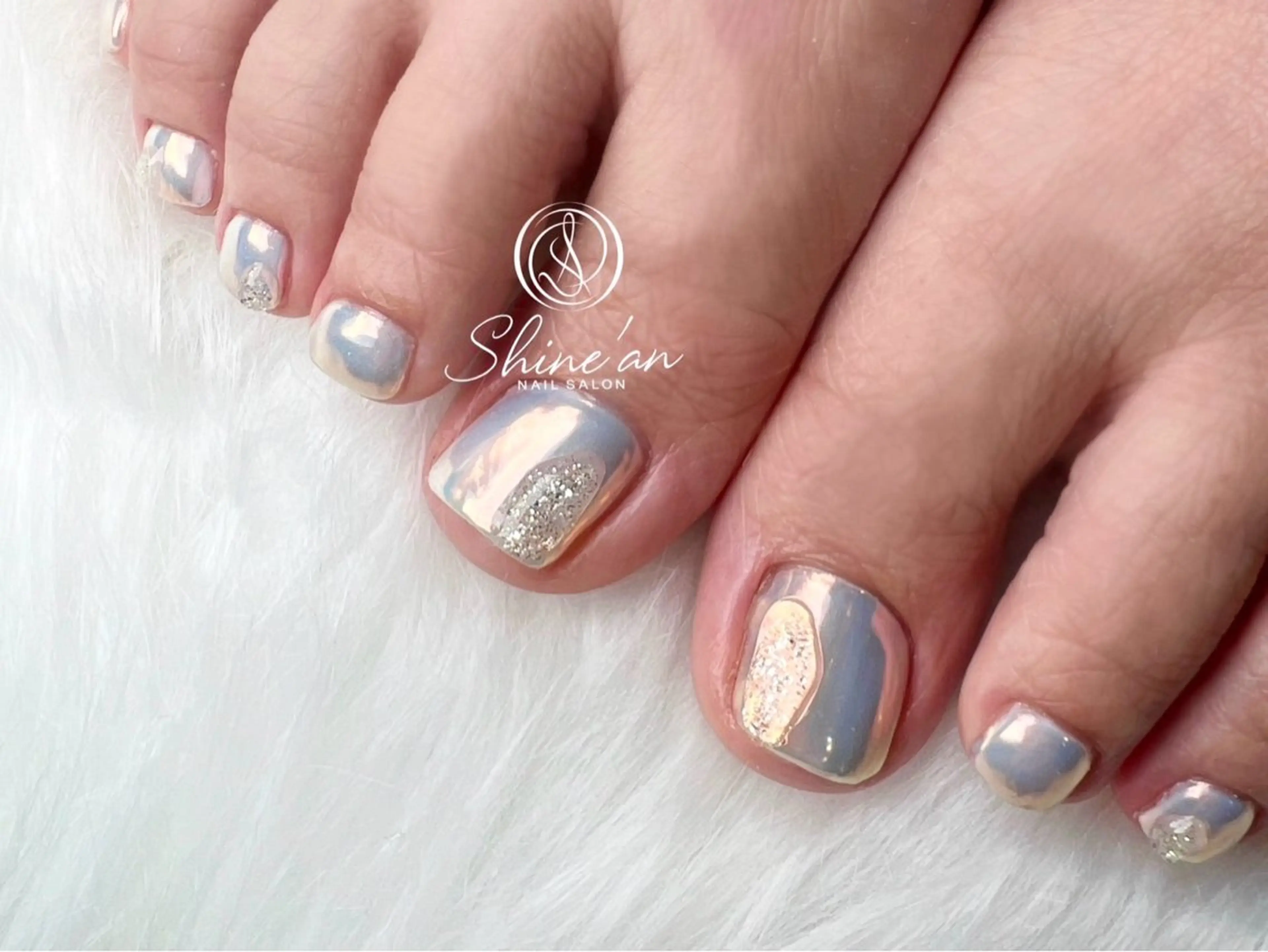 柔らか角質＋フットネイル画像持ち込みデザインの写真