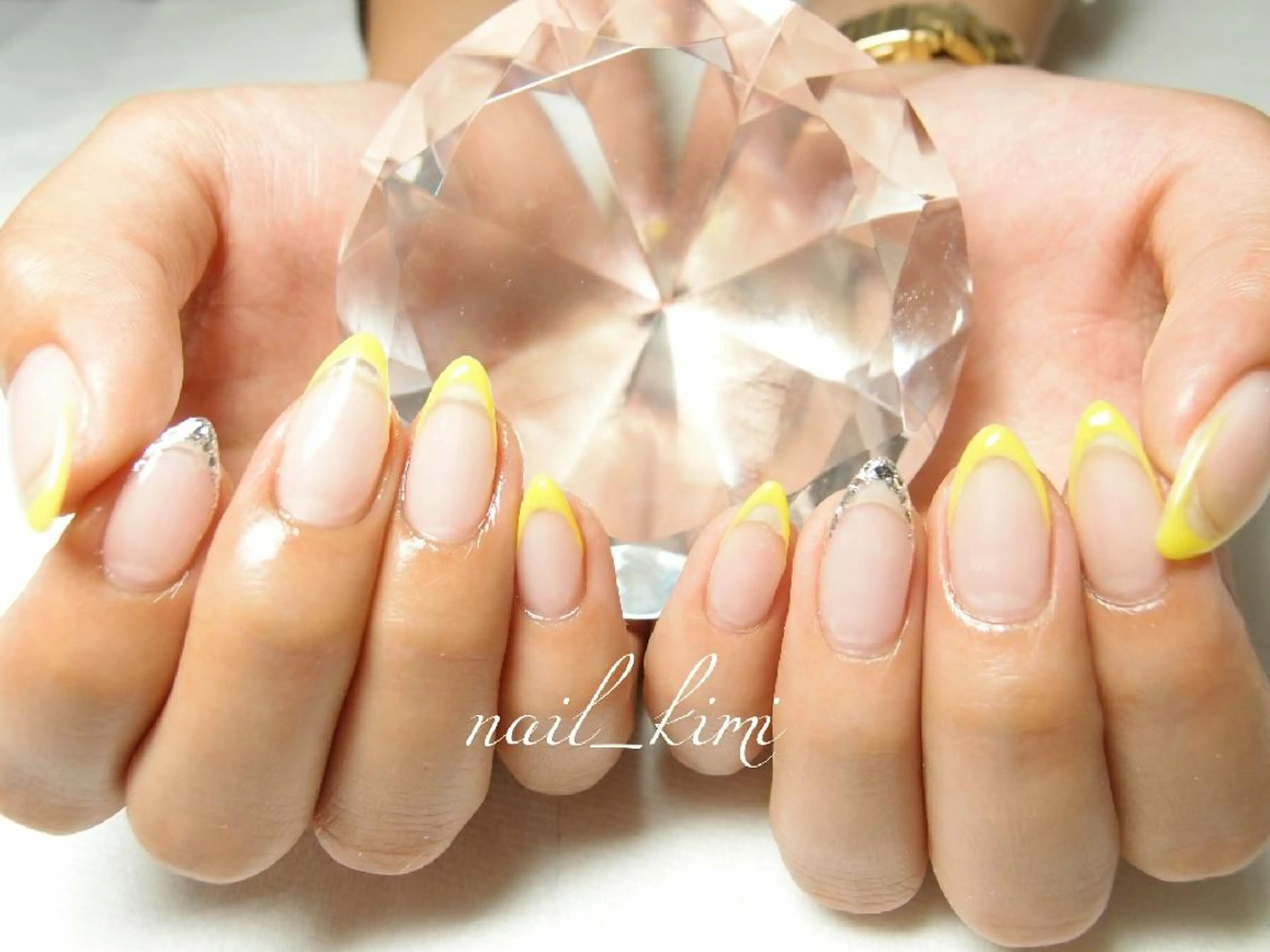 ネイル フレンチネイル ホログラムネイル ラメ(グリッター) ETHOSENSE. kimikaのネイルデザイン