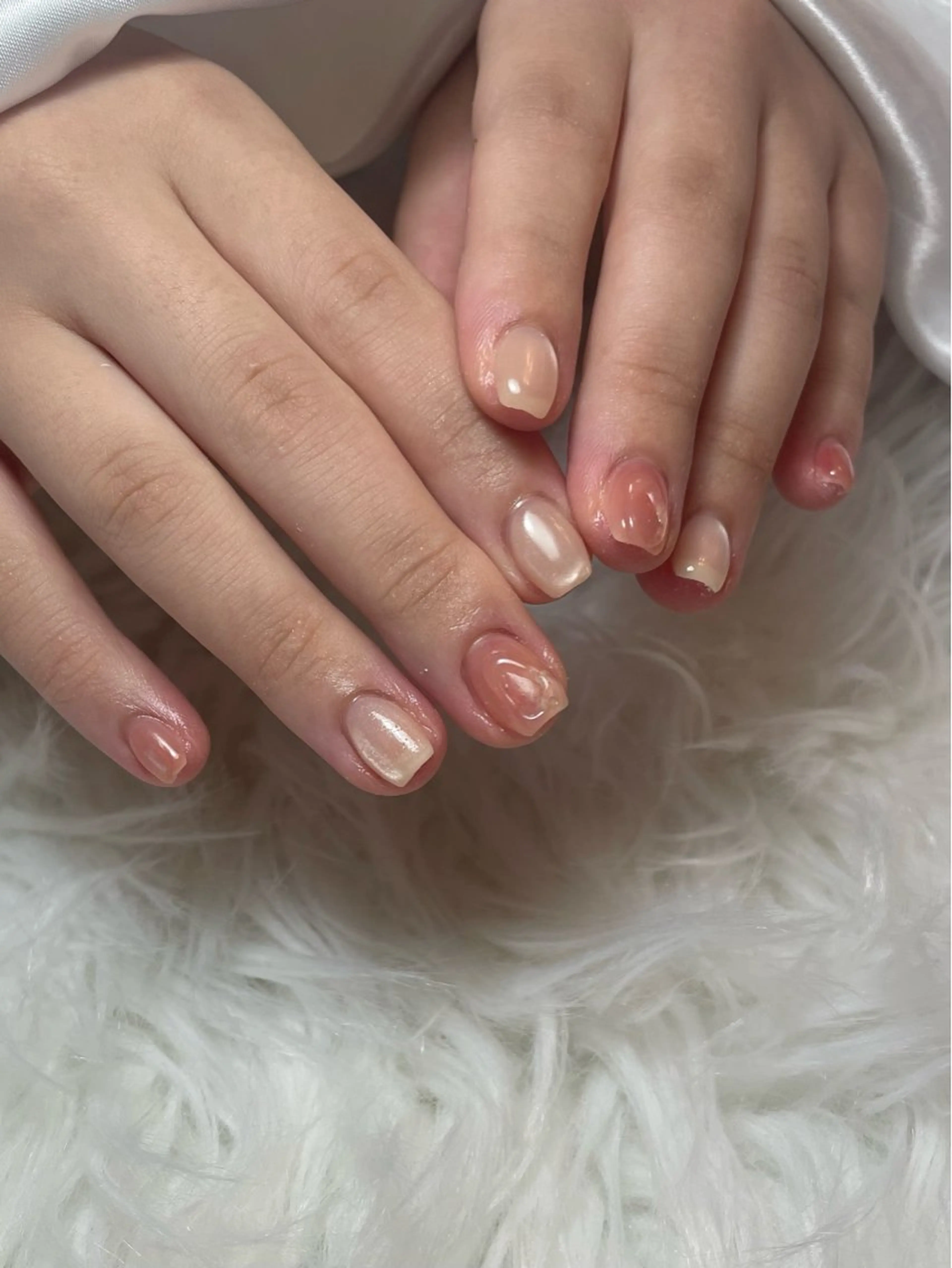 ネイル ブルー フレンチネイル キラキラネイル 韓国ネイル マグネットネイル ハンドネイル timtam --sakiのネイルデザイン