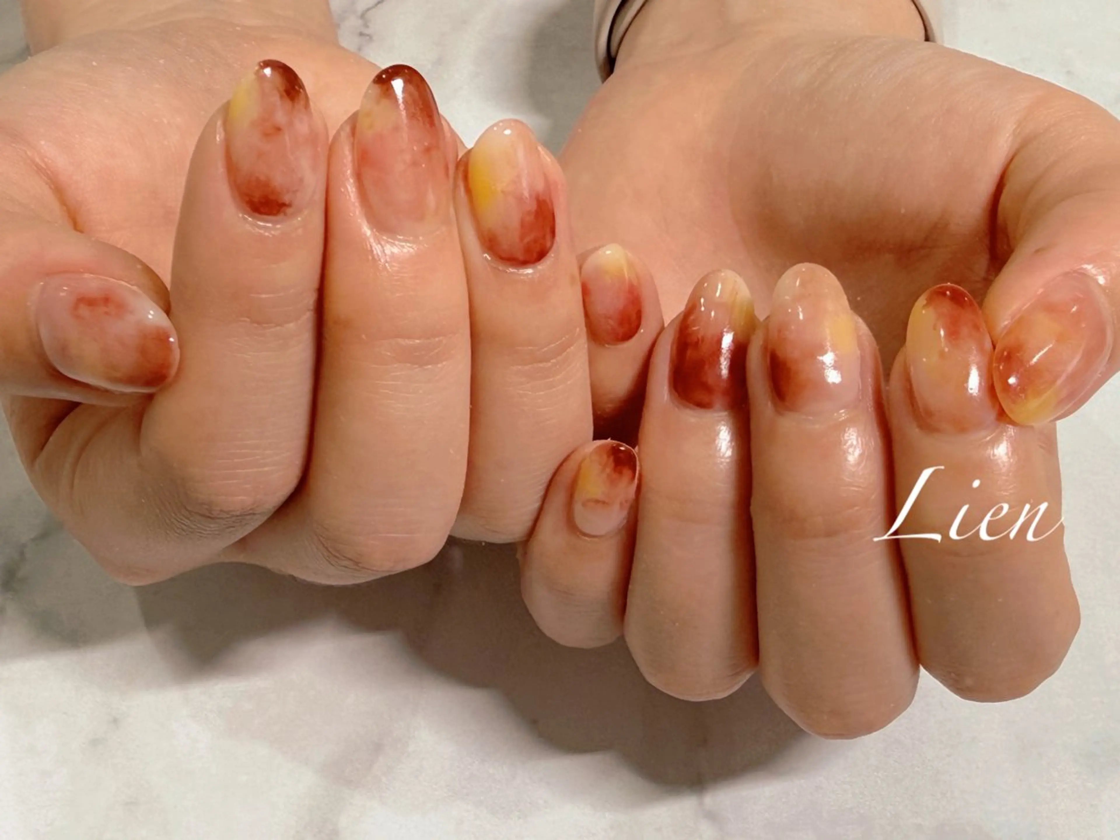 ネイル 長さ出し フットネイル フレンチネイル ジェルネイル ガラスフレンチ ハンドネイル Lien（リアン） 銀座駅6分のネイルデザイン