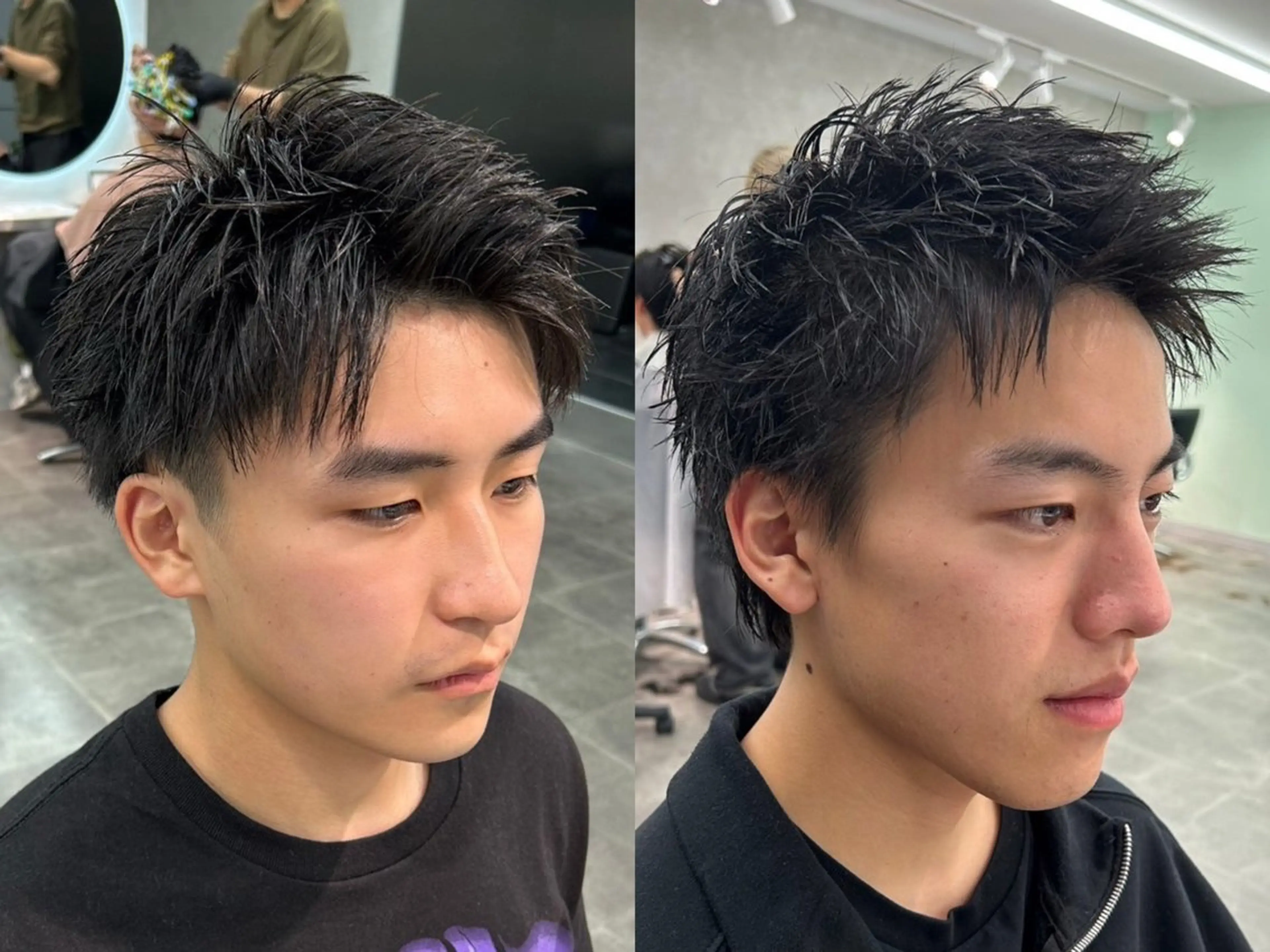 メンズ アップバング ビジネス メンズショート カット 保立/フェザーパーマ /メンズカット千葉のヘアスタイル