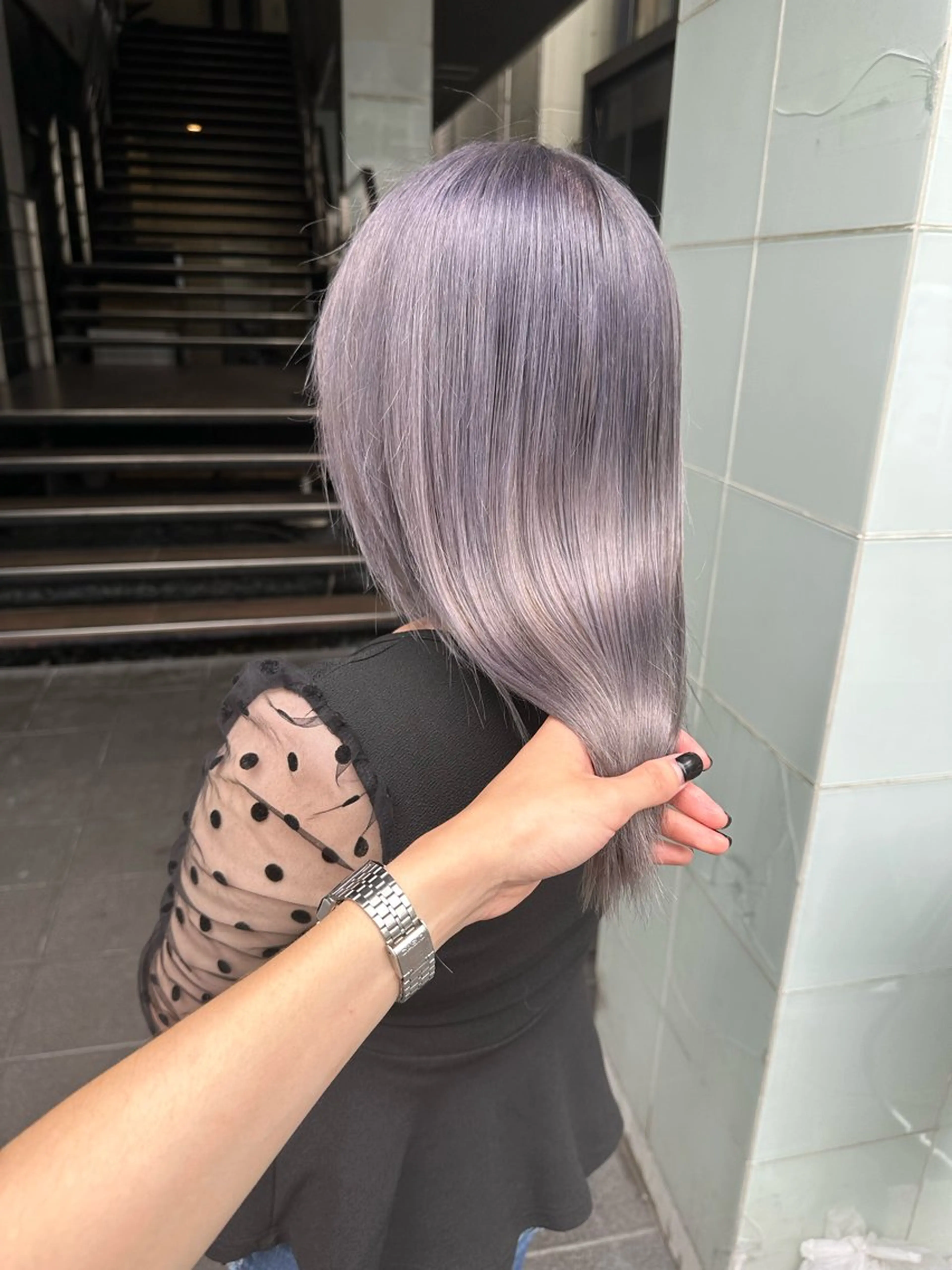 ミディアム カラー ヘアアレンジ バレイヤージュ ブリーチ ケアブリーチ ダブルカラー グラデーションカラー yuuto🌈 透明感カラーのヘアスタイル