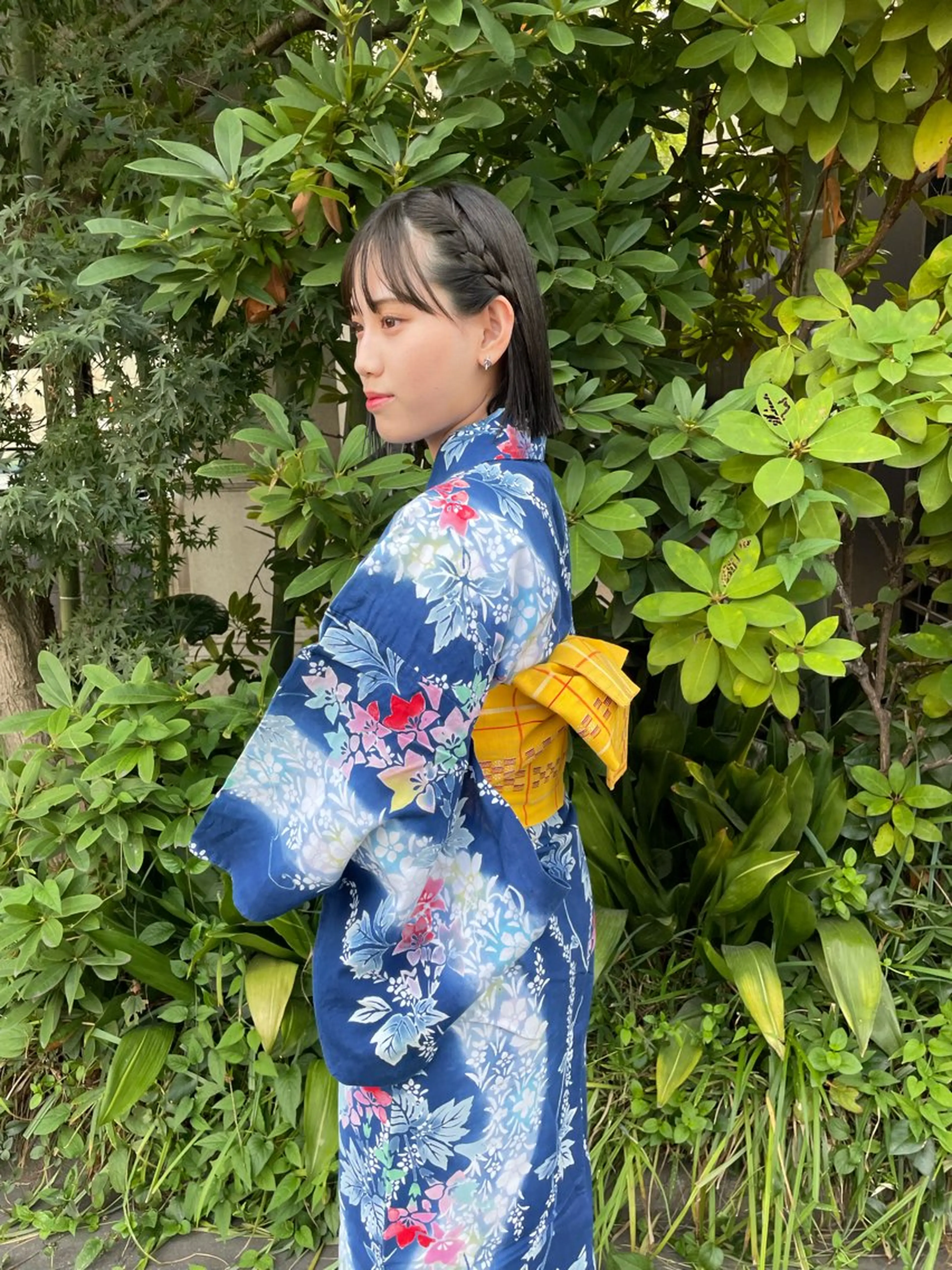ミディアム デート 浴衣 大橋 芽衣のヘアスタイル