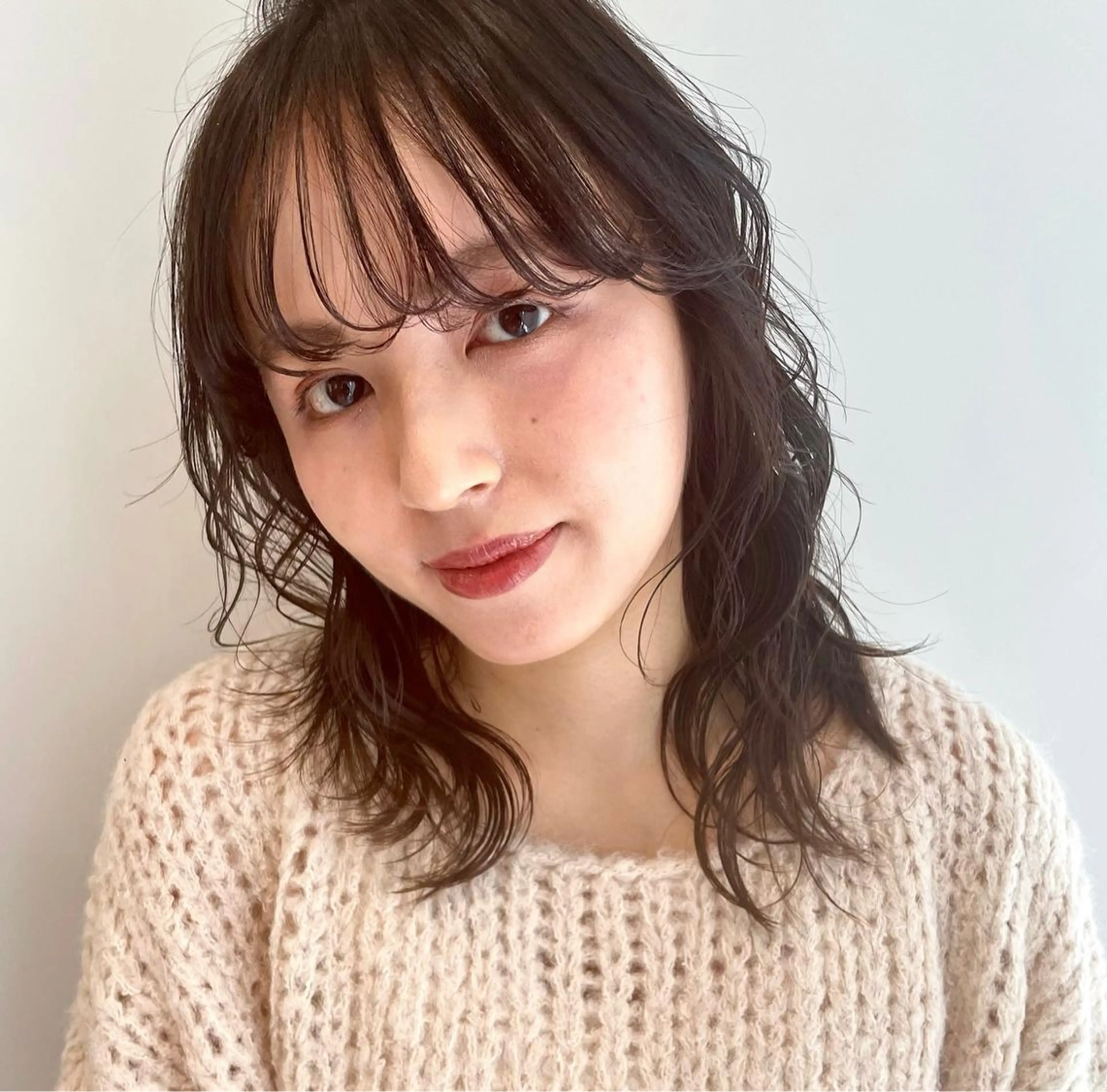 セミロング カット ヘアカラー トリートメント 山口 莉奈のヘアスタイル