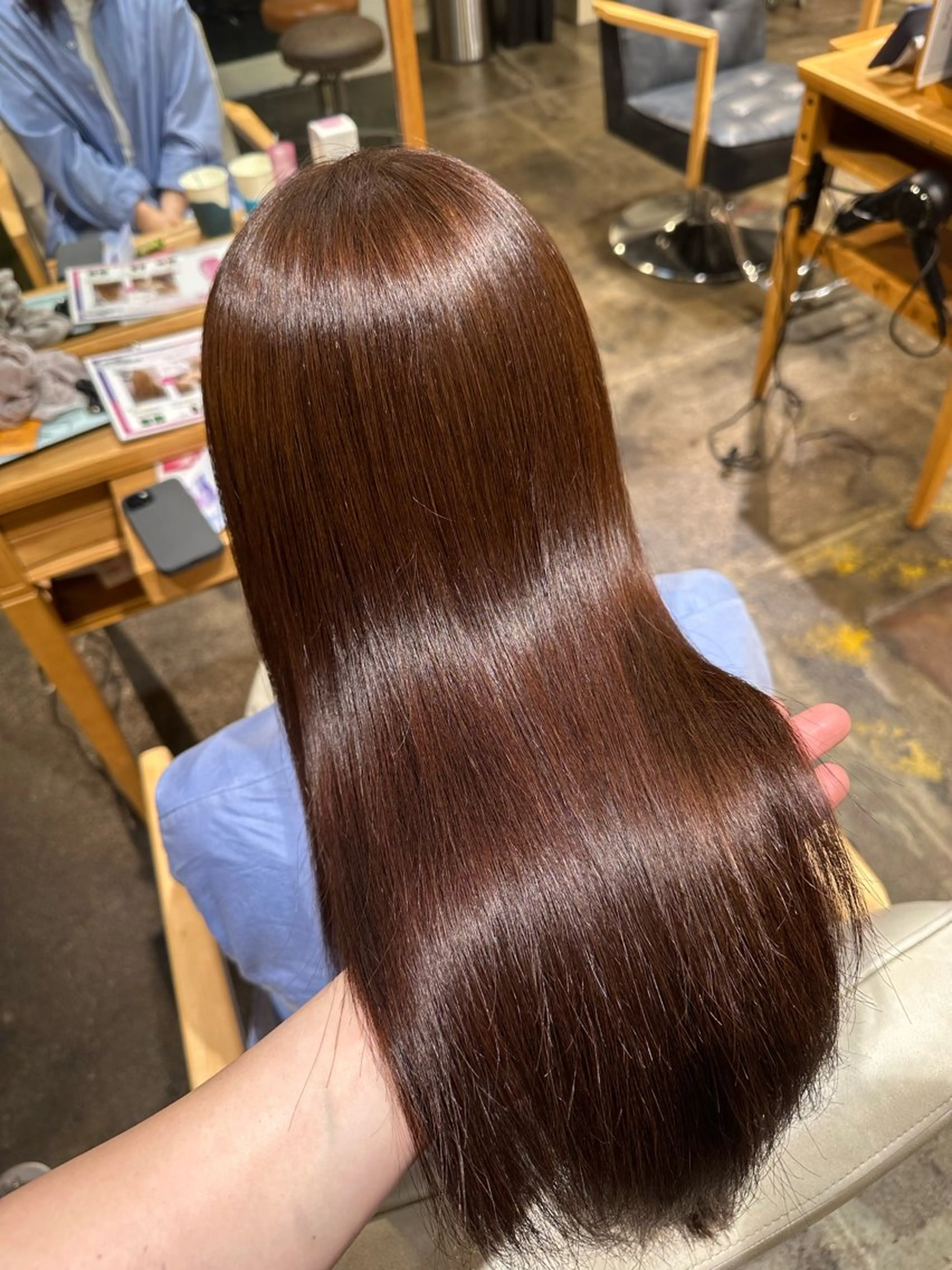 ロング ヘアカラー トリートメント aimu/レイヤー/ カラー/髪質改善のヘアスタイル