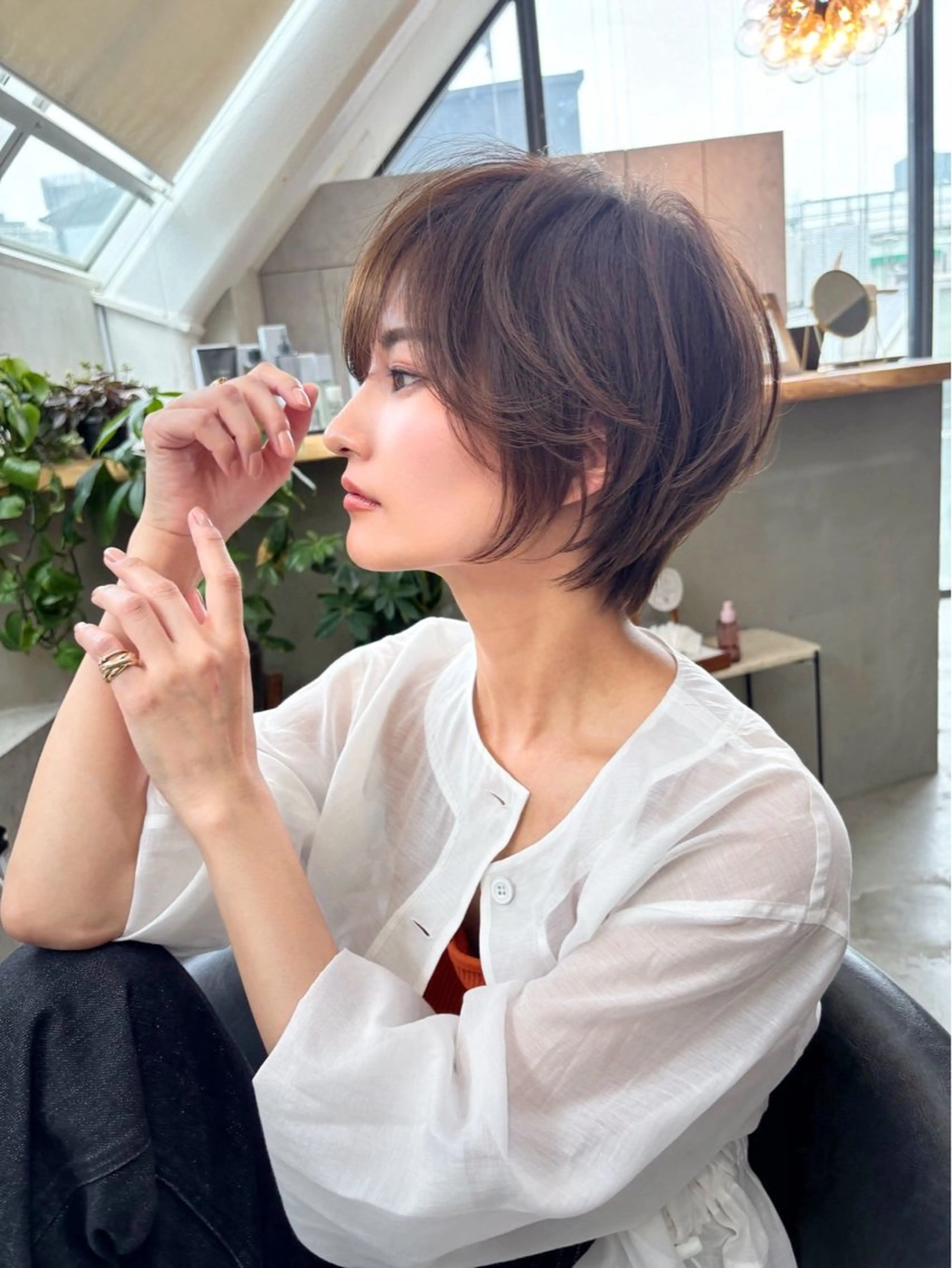 ショート カラー カット ヘアカラー トリートメント Lond Bloom 天神ショート/ボブのヘアスタイル