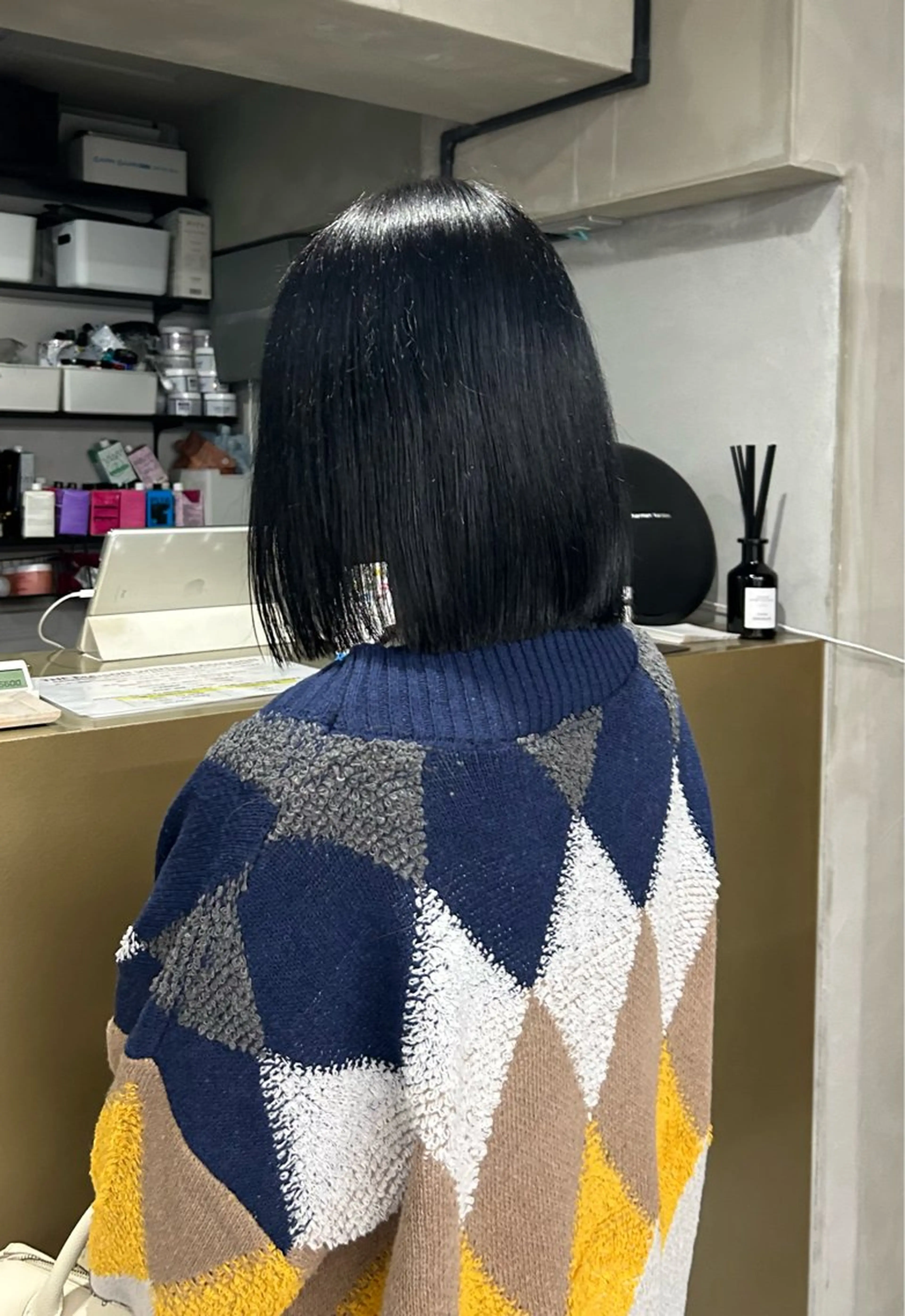 ショート カラー パーマ ボブ 縮毛矯正 縮毛矯正 トリートメント manami/ヘア セット/ハイトーンのヘアスタイル