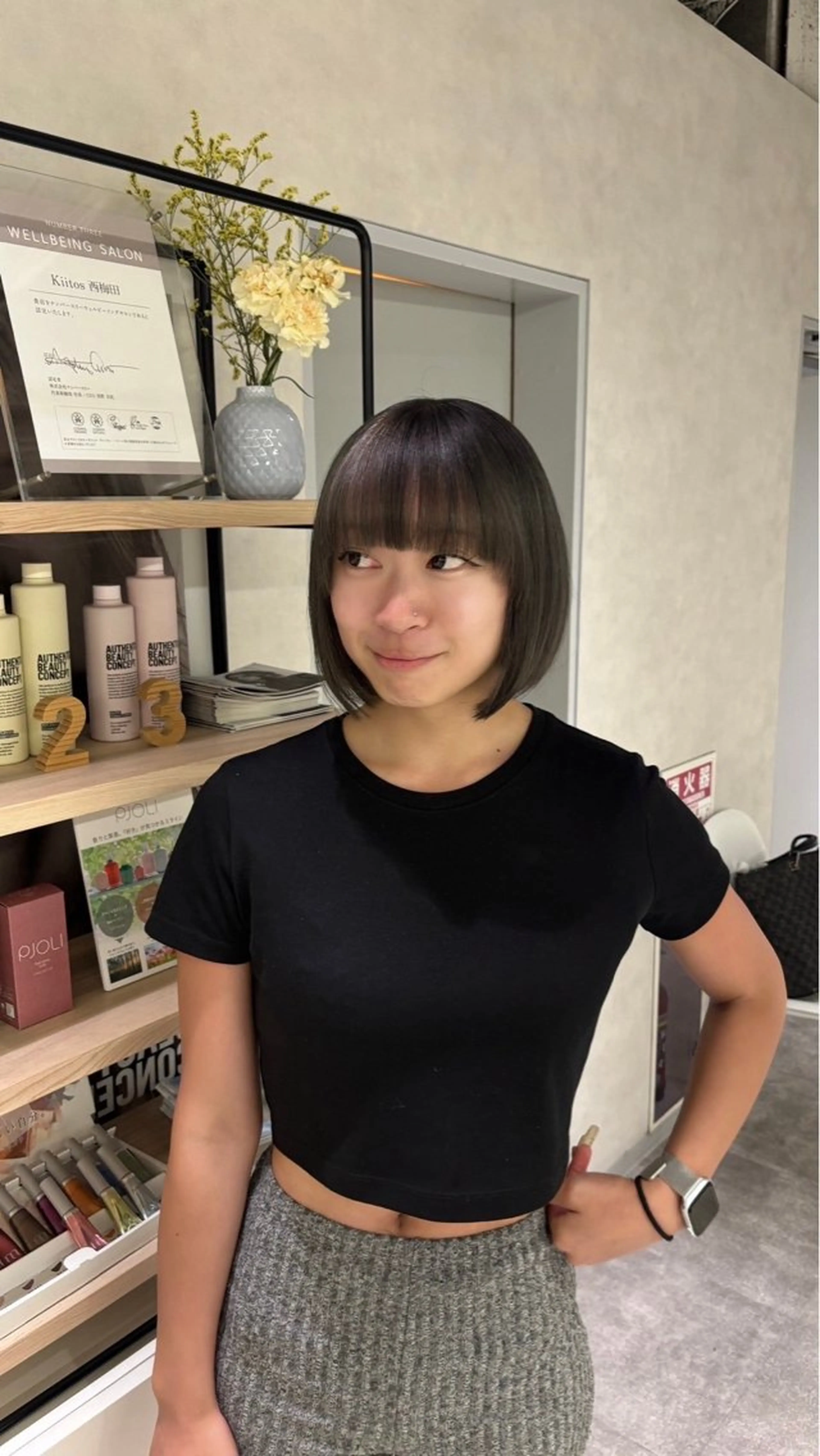 カラー パツボブ/レイヤー 西梅田/かえで🎀のヘアスタイル