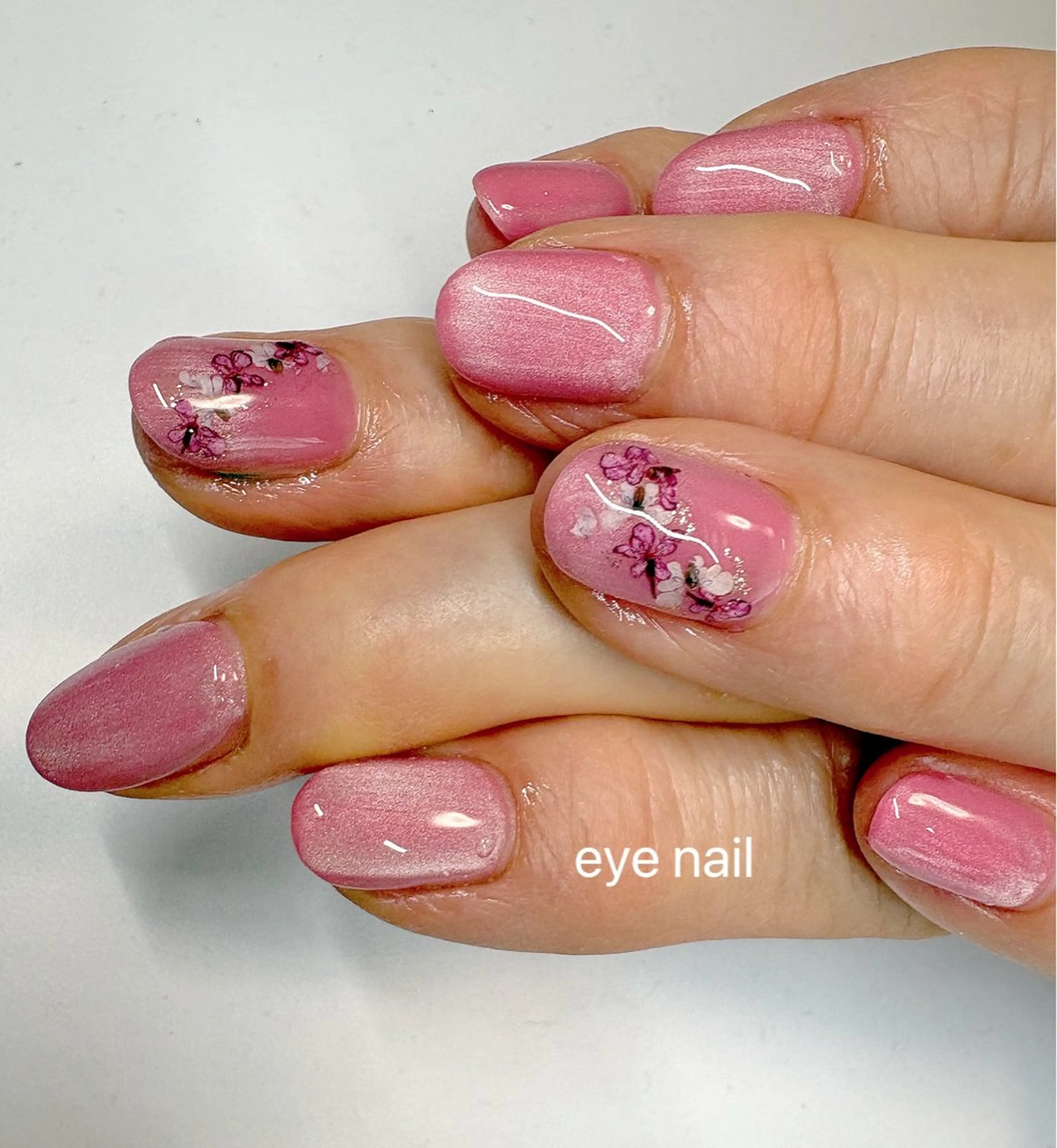 ネイル フラワーネイル マグネットネイル 春ネイル ハンドネイル Eye nailのネイルデザイン