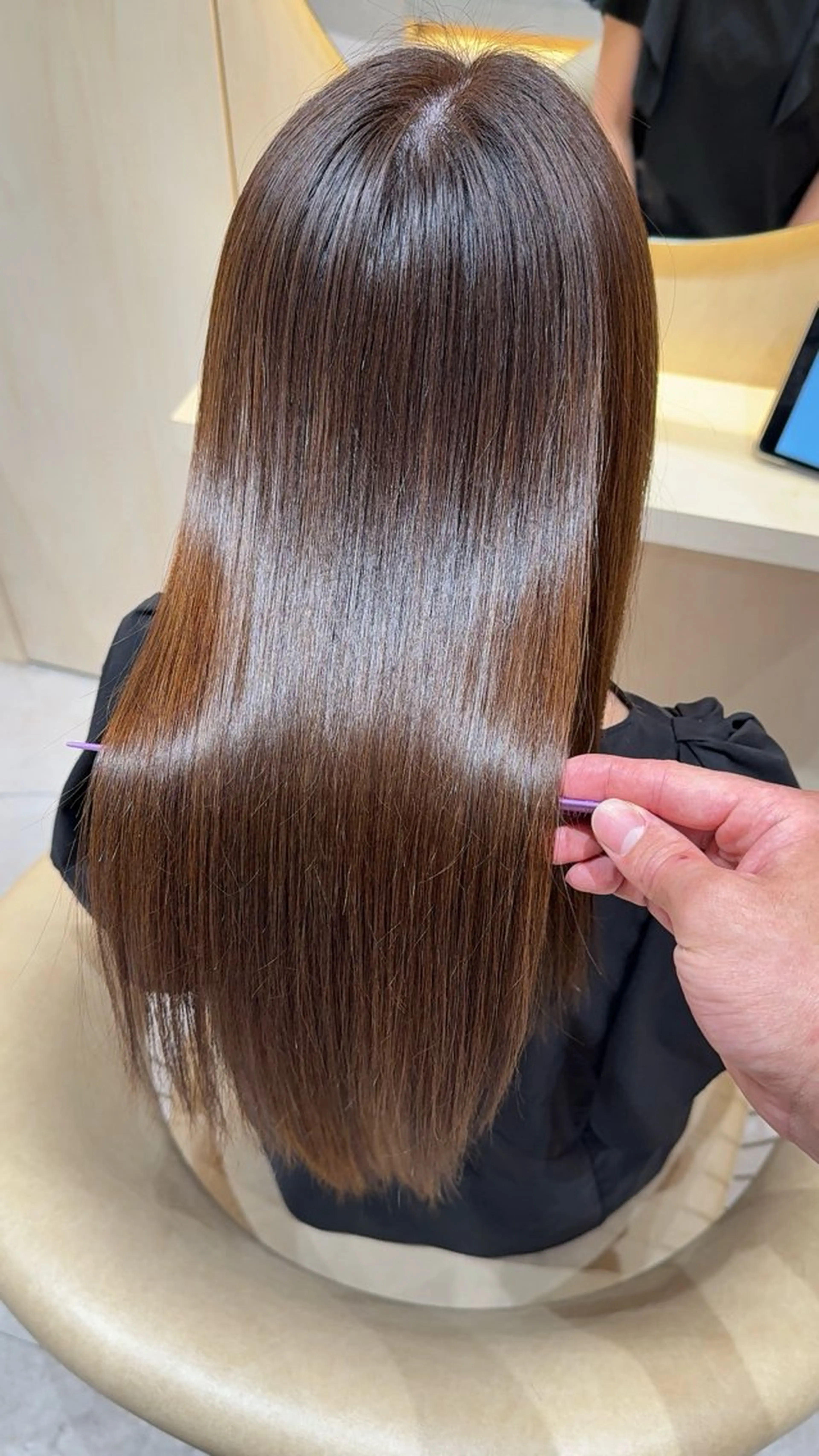 ロング カラー カット ヘアカラー 縮毛矯正 レイヤー❣️縮毛矯 川村利幸のヘアスタイル