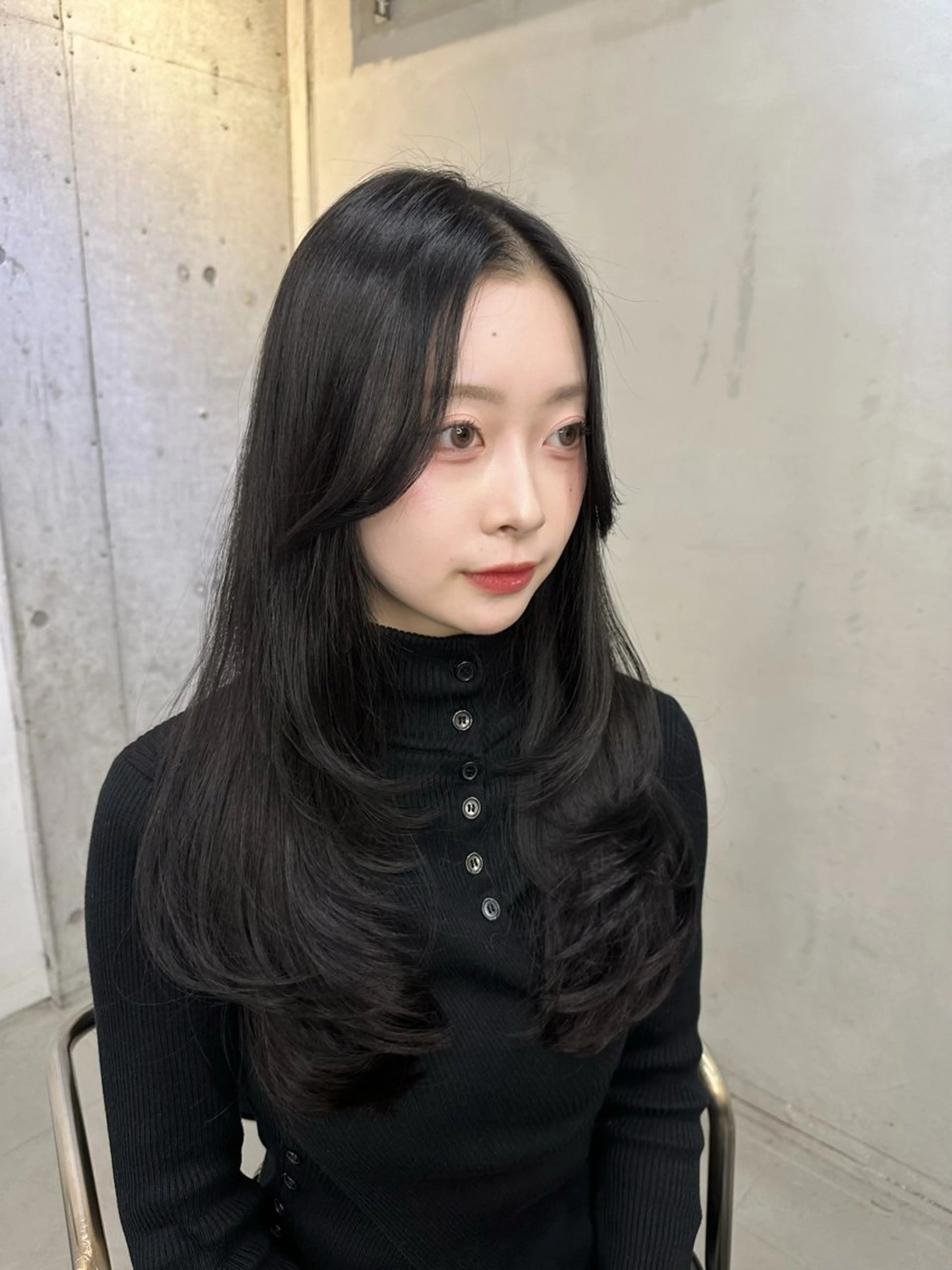 ロング くびれヘア レイヤーカット ヘアカラー 韓国レイヤー/艶髪/ manami🥣のヘアスタイル