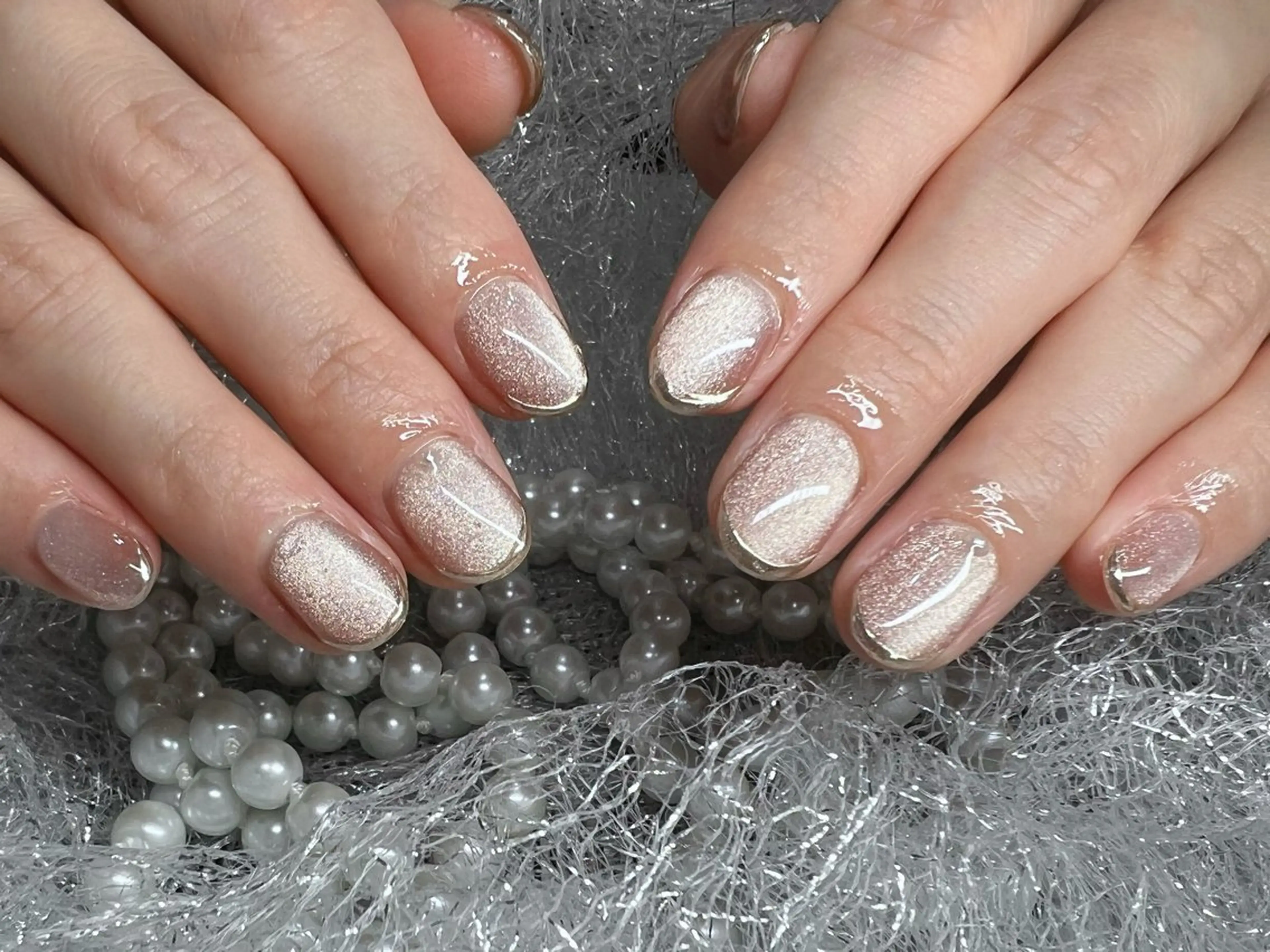 ネイル 長さ出し フットネイル フレンチネイル ジェルネイル 韓国ネイル ハンドネイル More Glam 池袋東口店のネイルデザイン