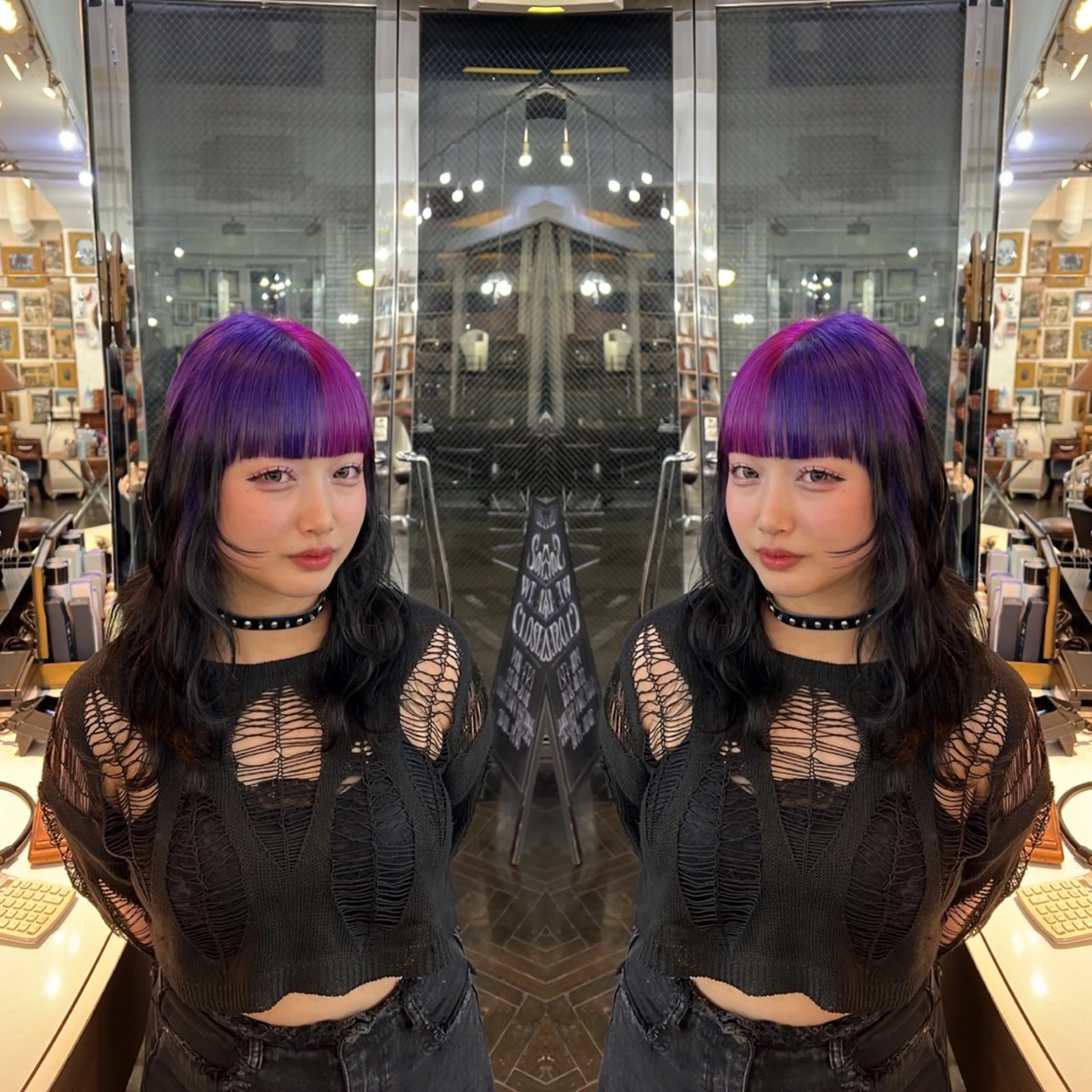 セミロング カラー ハイライト/レイヤー /ハイトーン/AOIのヘアスタイル