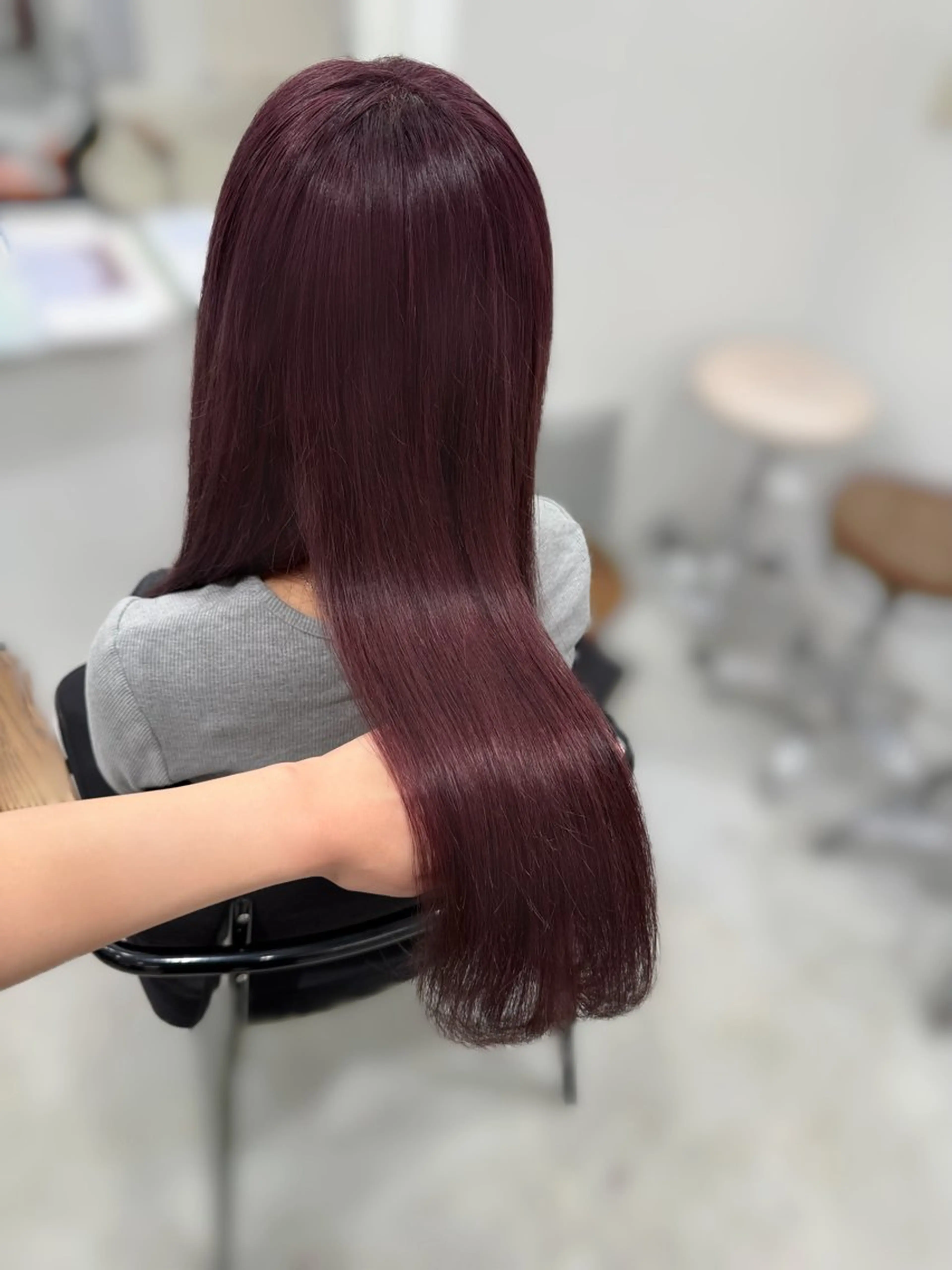 ロング カラー ラベンダーカラー ピンクカラー ピンクラベンダー 萩原 紗妃のヘアスタイル