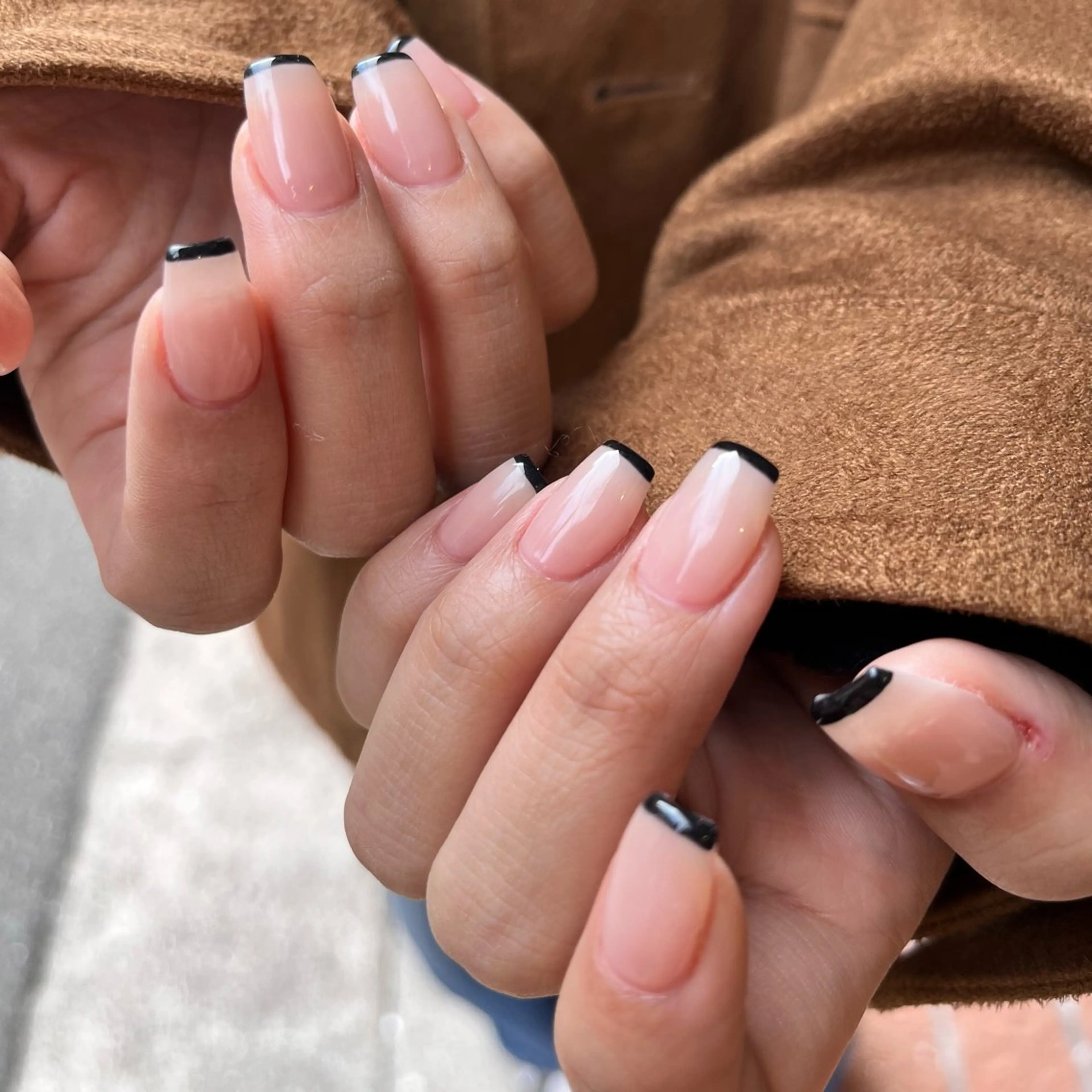 ネイル フレンチネイル ネイビー ハンドネイル ballie／小野原 なつみのネイルデザイン