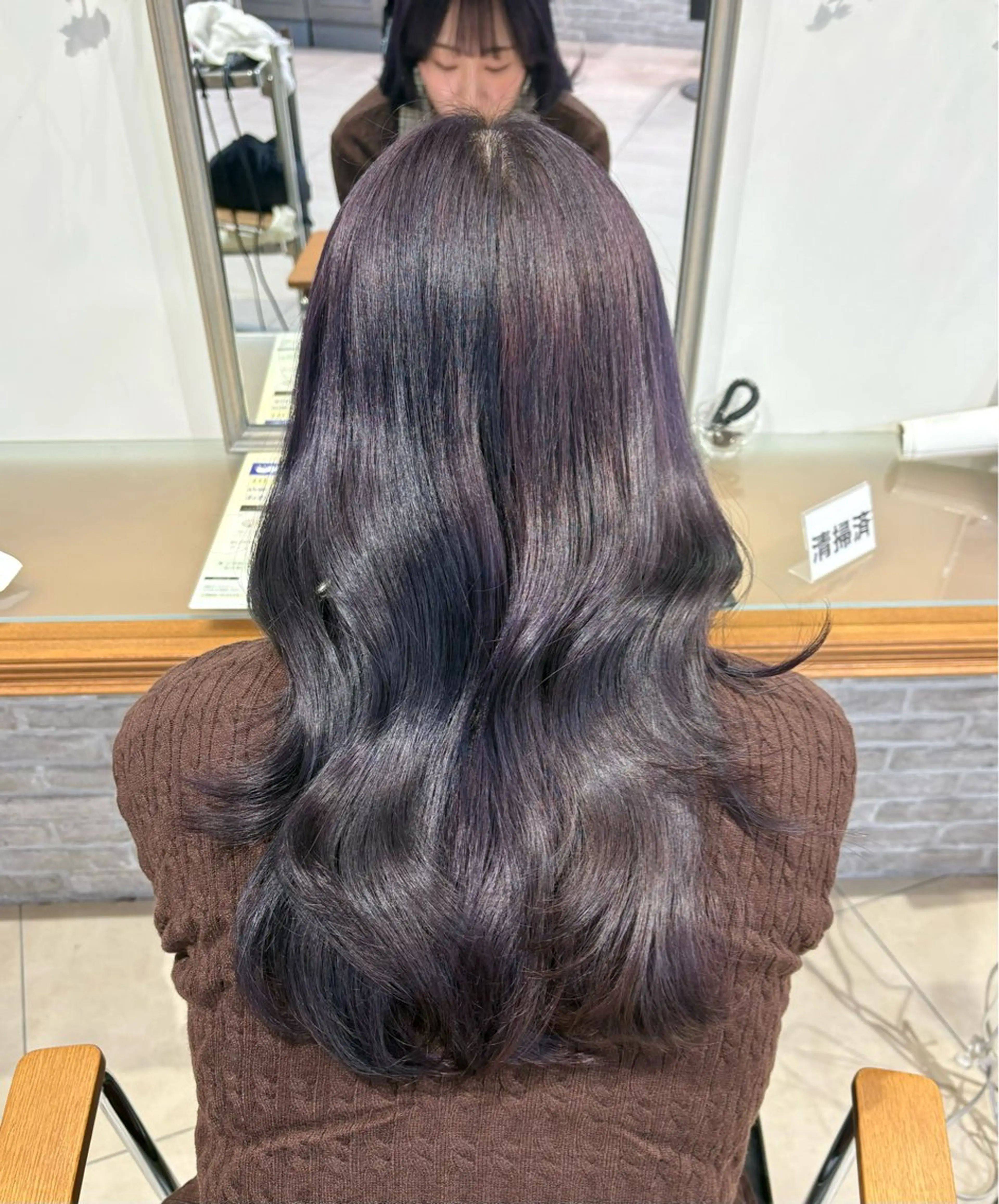 セミロング カラー 透明感カラー🎀／ 寒色カラー／マツエクのヘアスタイル