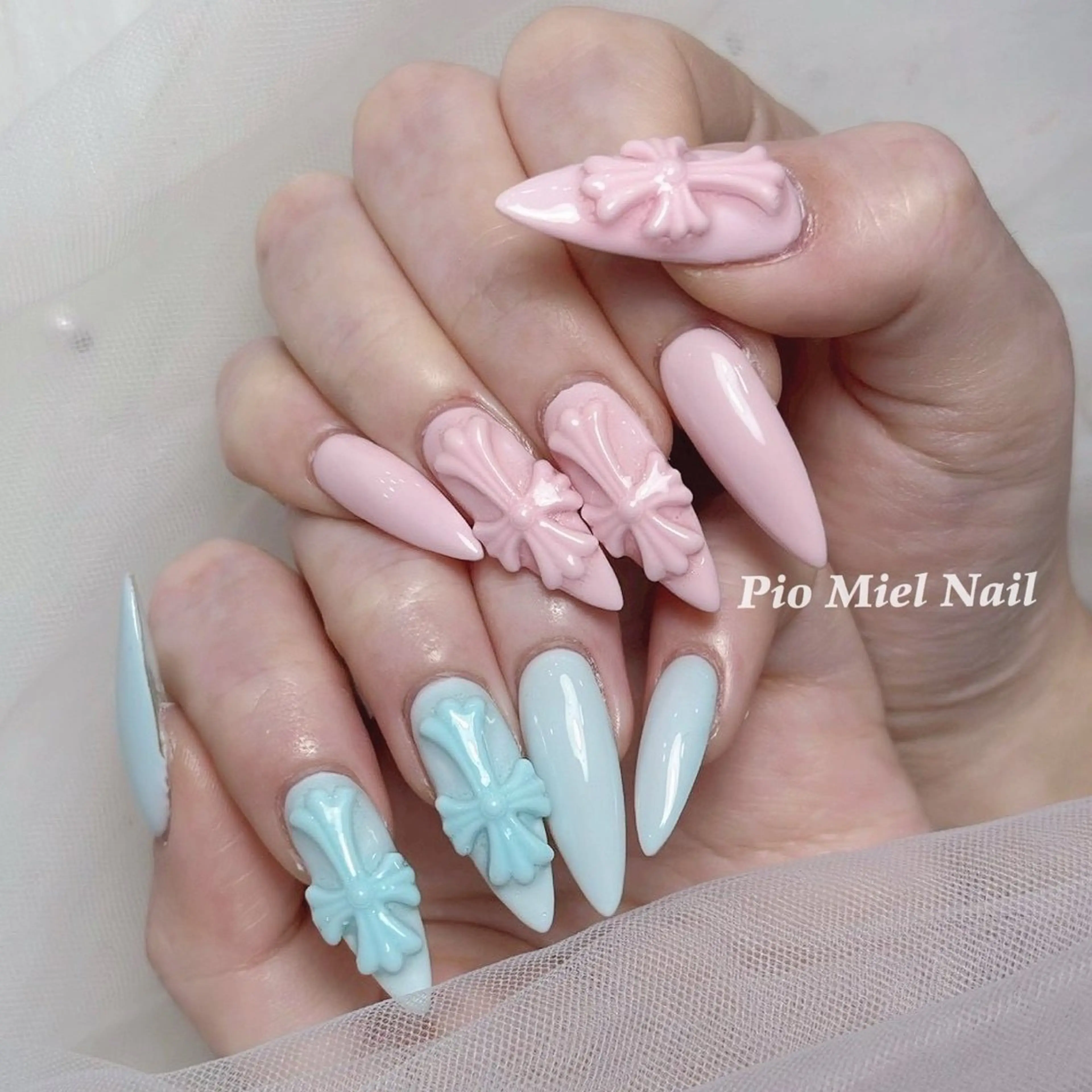 ネイル ハンドネイル HANA 長さだしのネイルデザイン