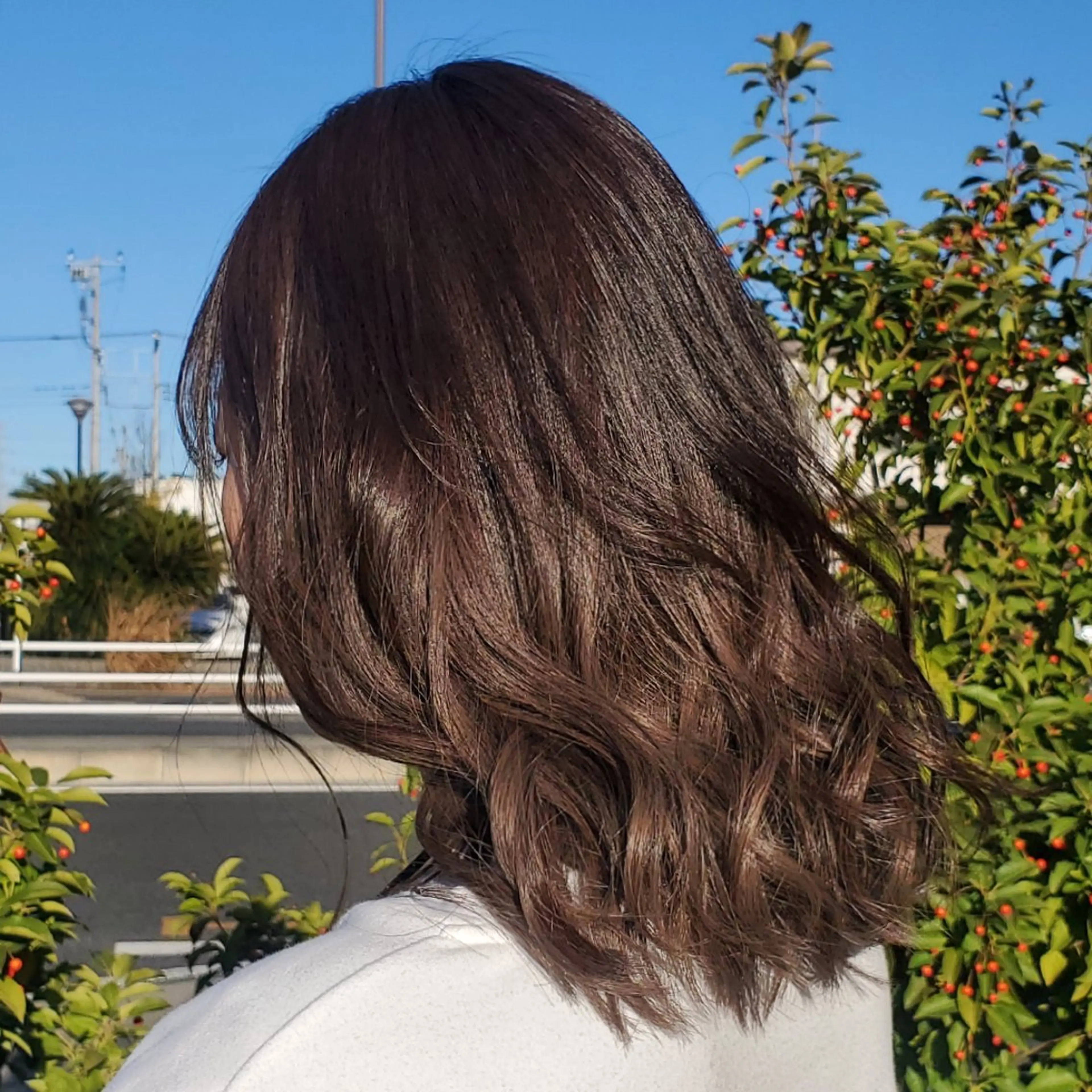 セミロング カラー ブリーチ グレージュ ブリーチなしカラー あさみ ／スパ・ケアニストのヘアスタイル