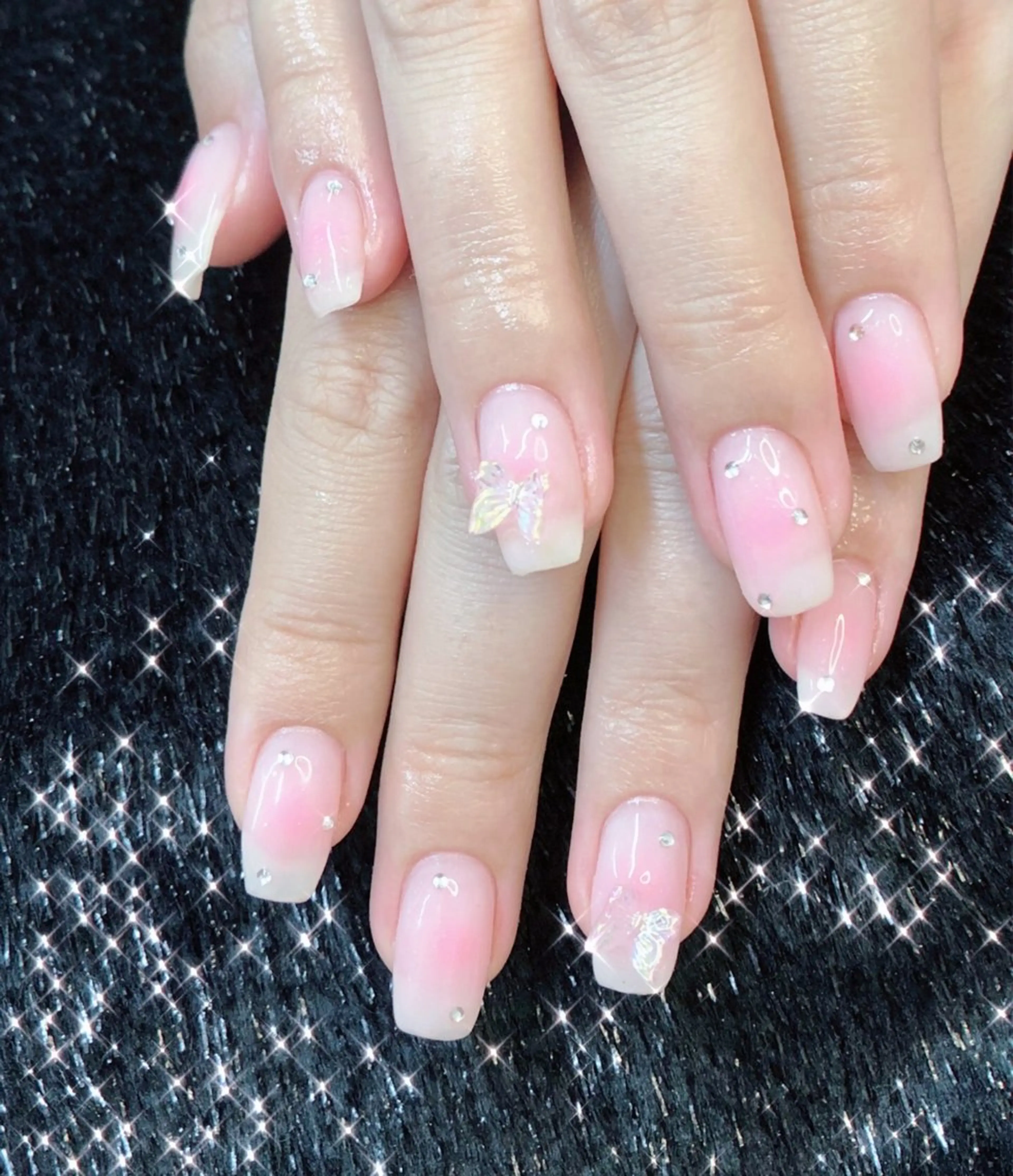 ネイル オーロラネイル フットネイル フレンチネイル ジェルネイル ハート 大門浜松町 ネイルのネイルデザイン