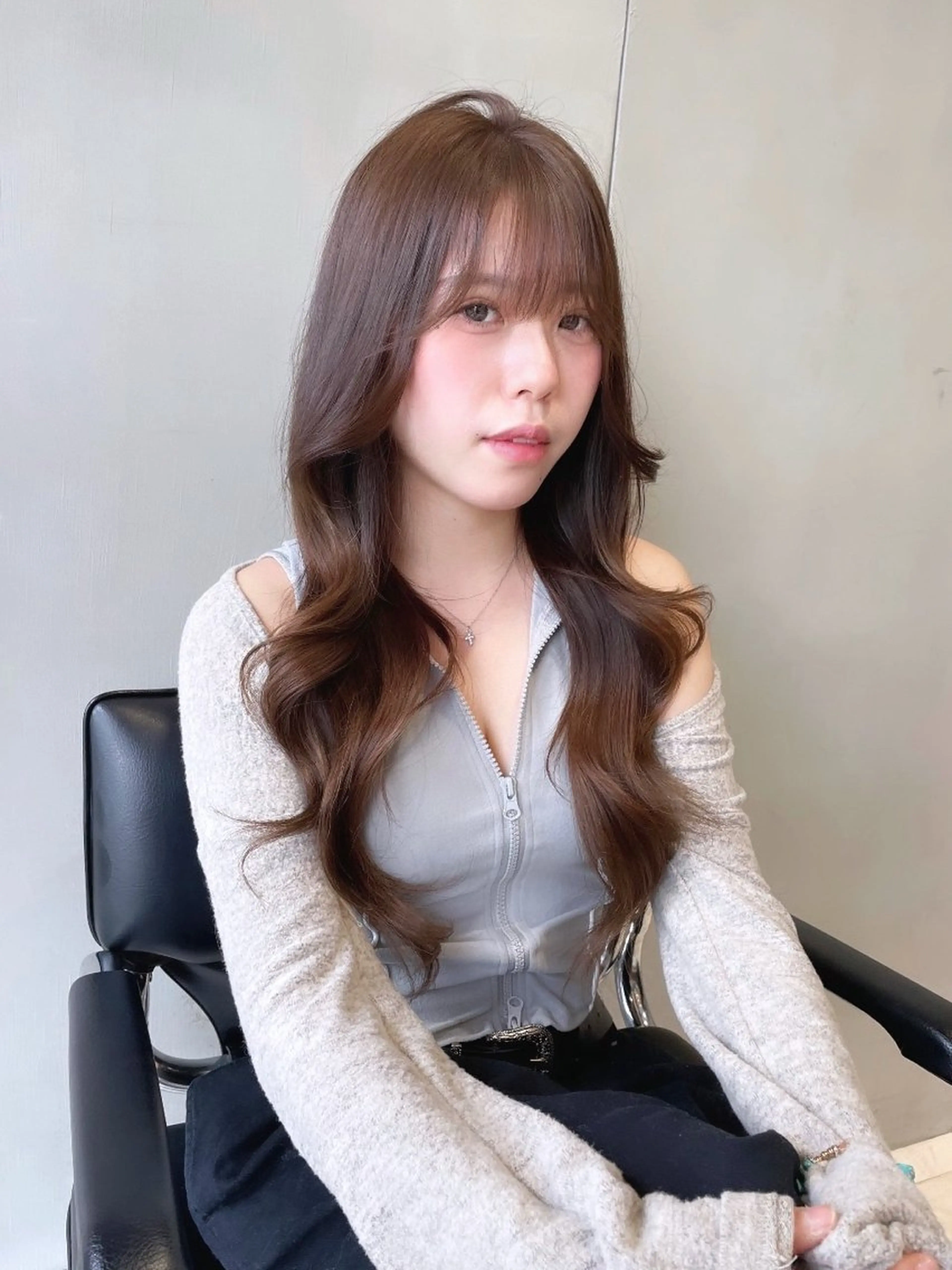 ロング カラー カット ヘアカラー ワンホン/韓国ヘア 🤍amiのヘアスタイル