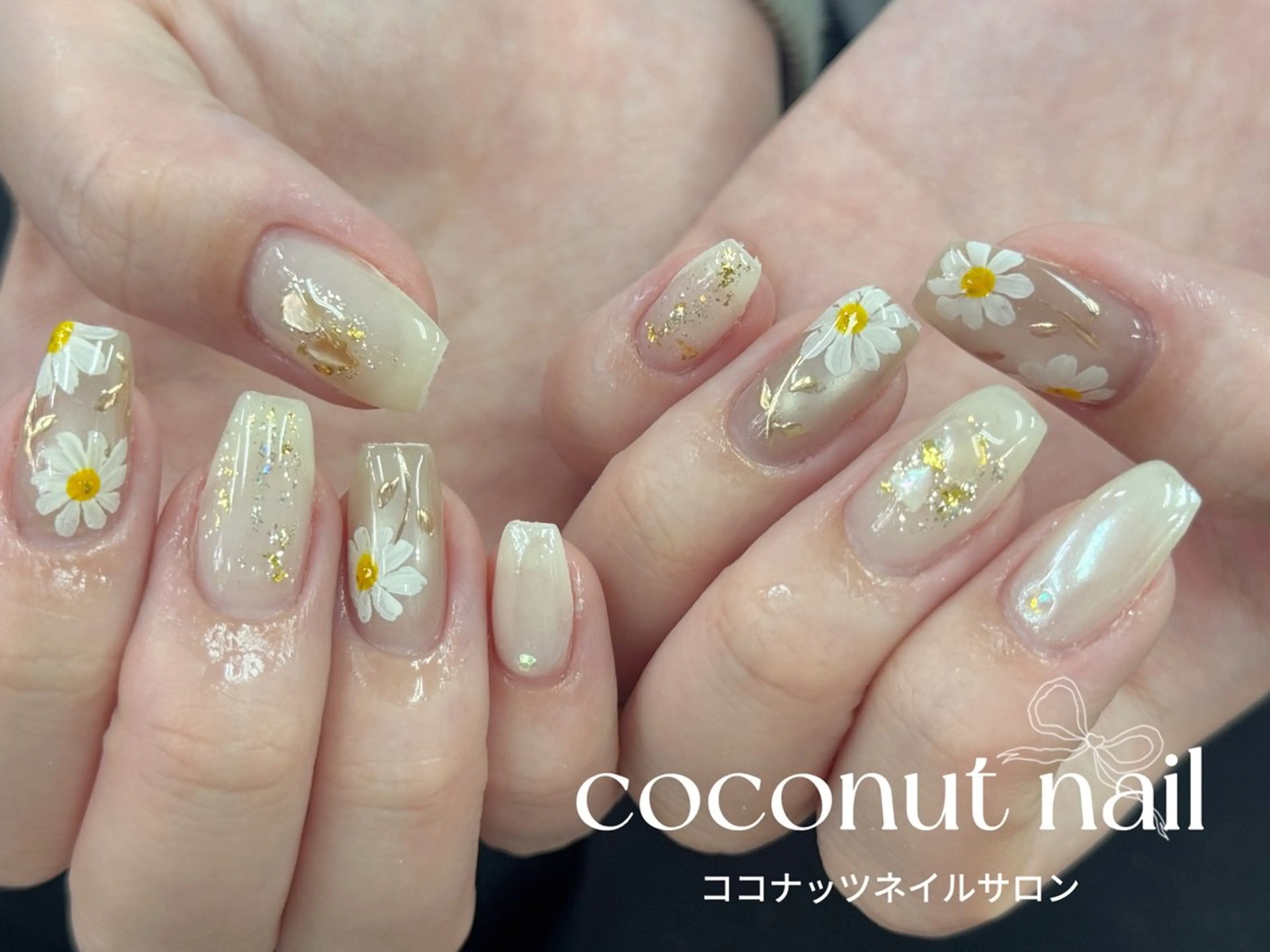 ネイル べっ甲ネイル フレンチネイル キラキラネイル マグネットネイル 大理石ネイル(マーブル) ハンドネイル 神田 ココナッツのネイルデザイン