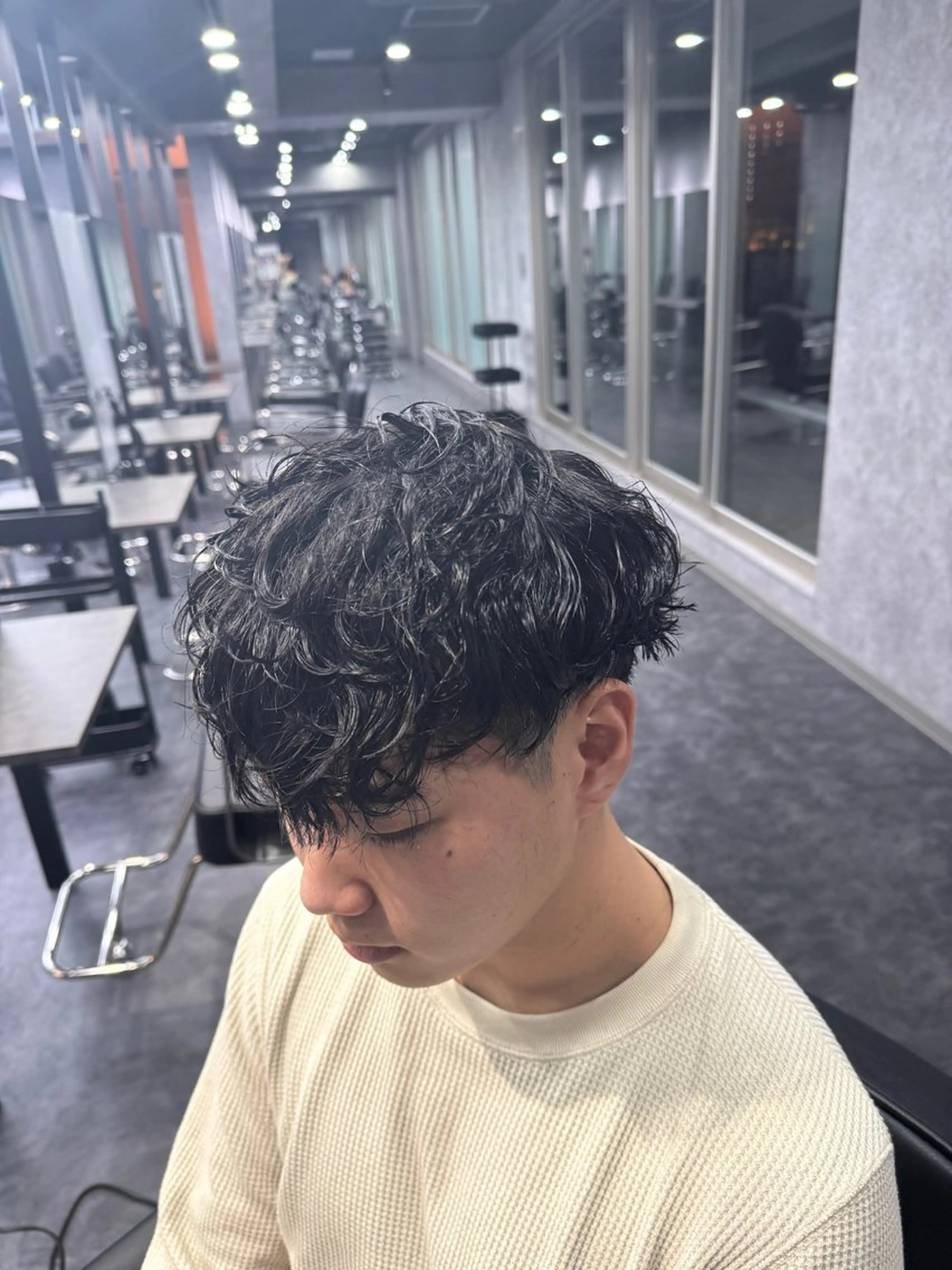 パーマ メンズ メンズパーマ スペインカール 深野 ちさとのヘアスタイル