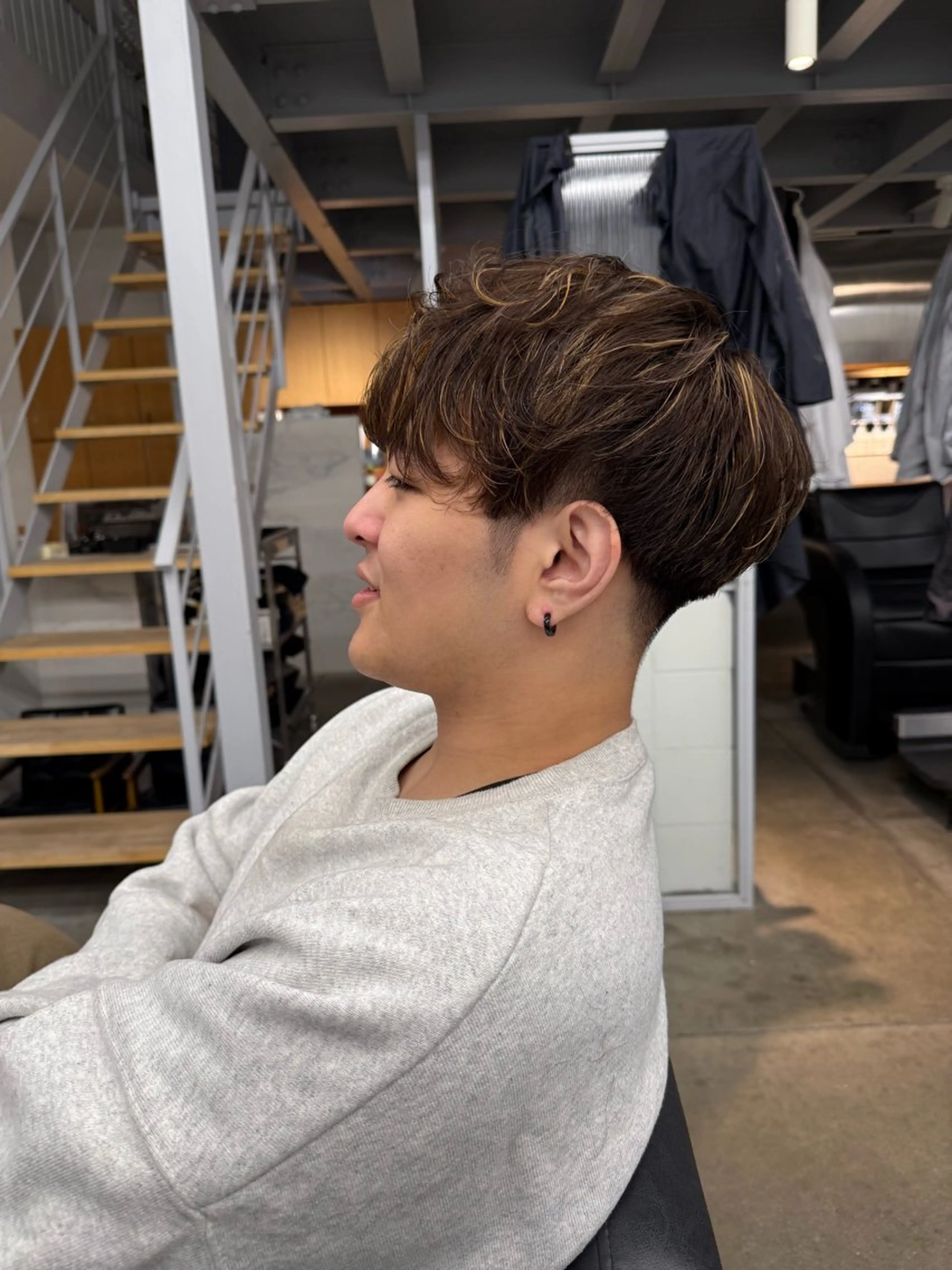 カラー パーマ メンズ 竹山 功起のヘアスタイル