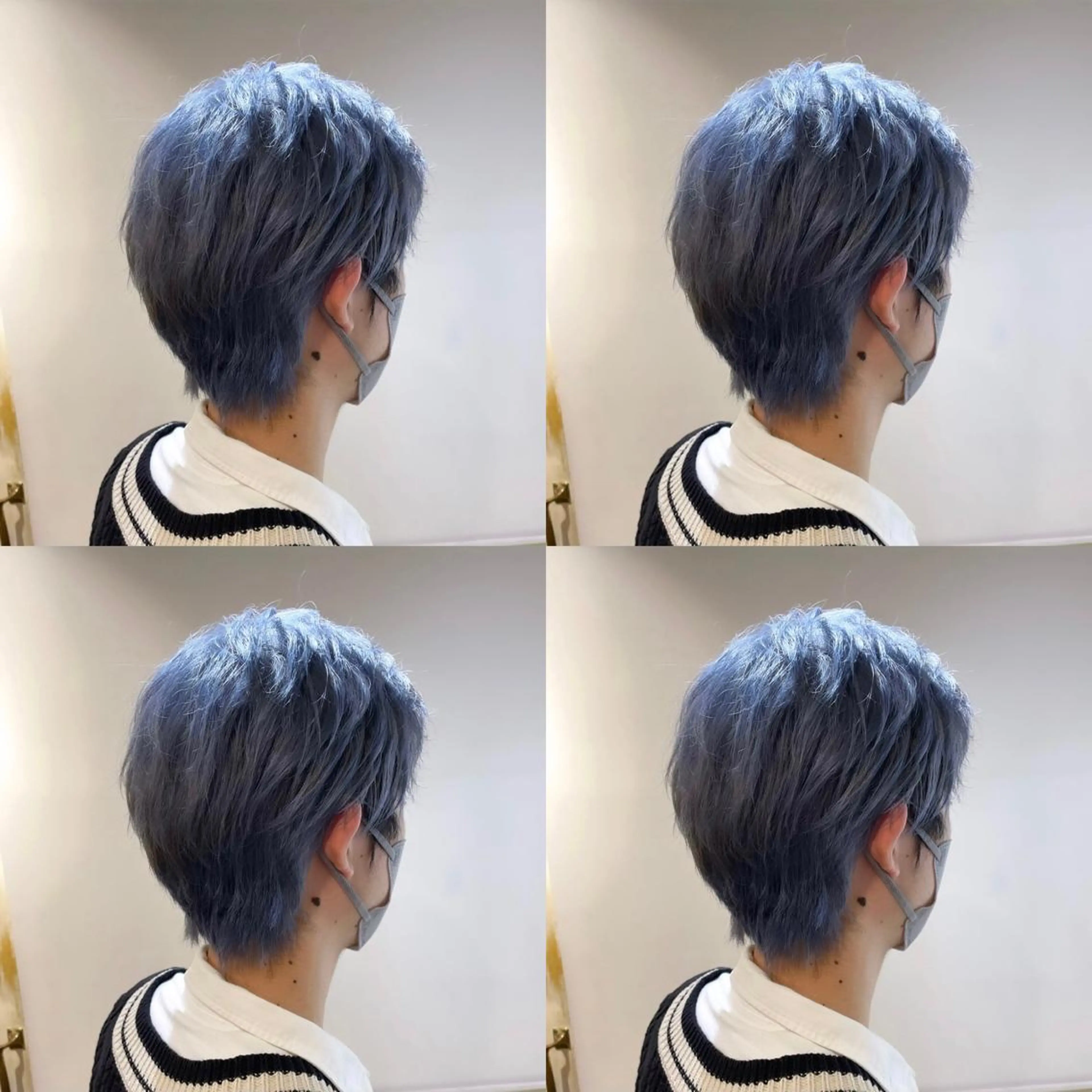 ショート カラー メンズ ブルーカラー シルバー 🌟トップデザイナー 高橋🌟のヘアスタイル