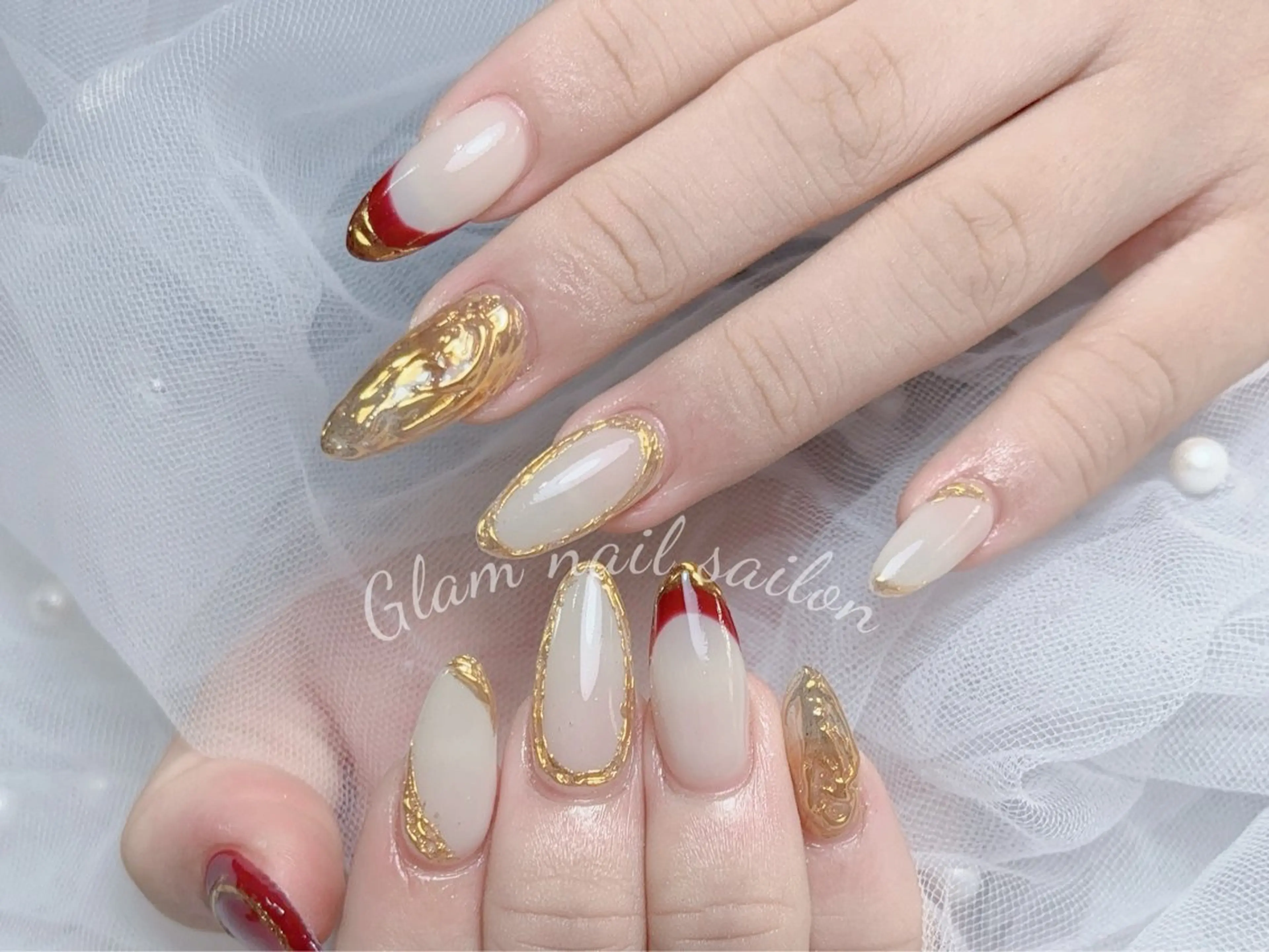 ネイル エツメ💅 長さだし🎀デザインのネイルデザイン