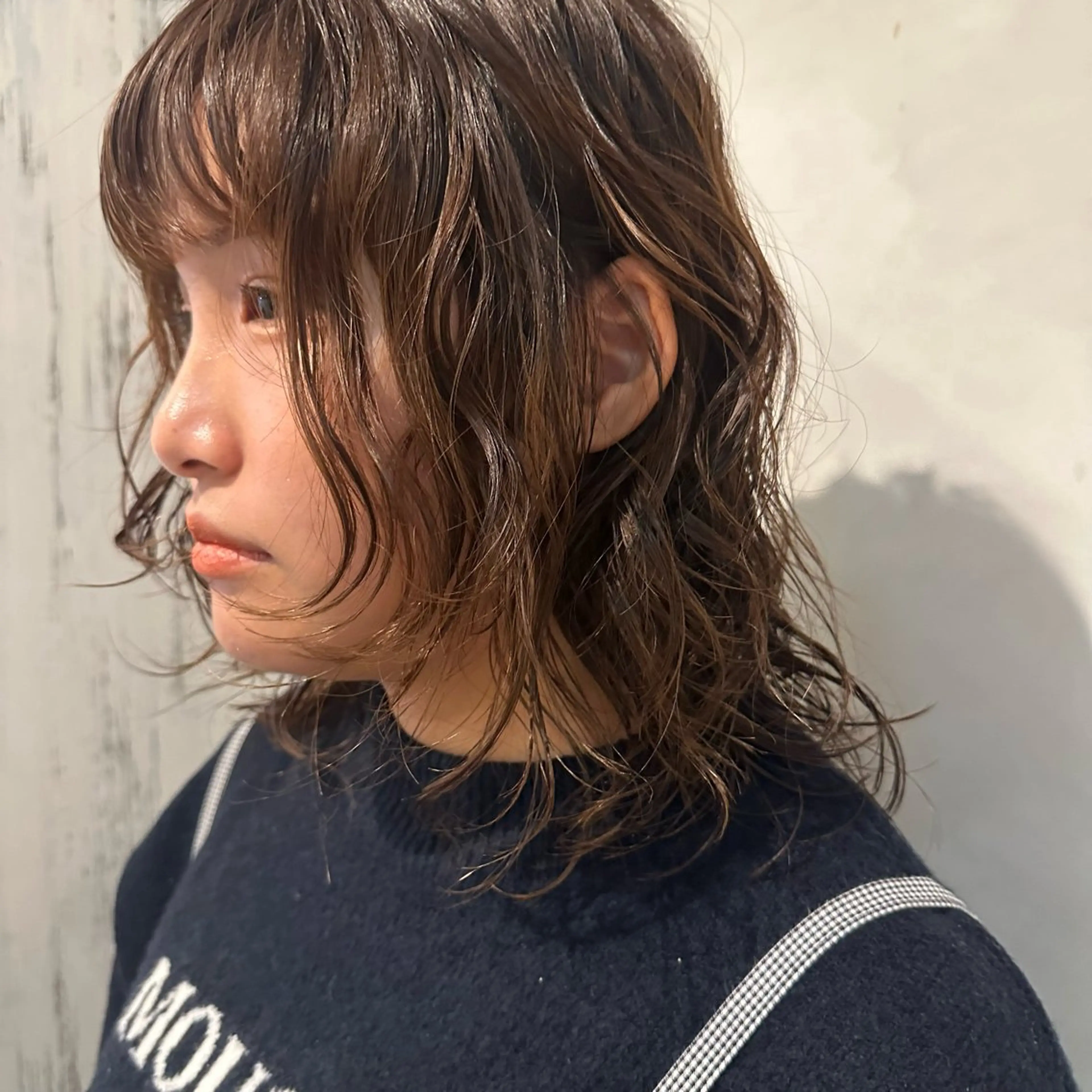ミディアム パーマ ミディアムパーマ くせ毛 レイヤーカット カット パーマ トリートメント Yuki☺︎パーマ レイヤーカットのヘアスタイル