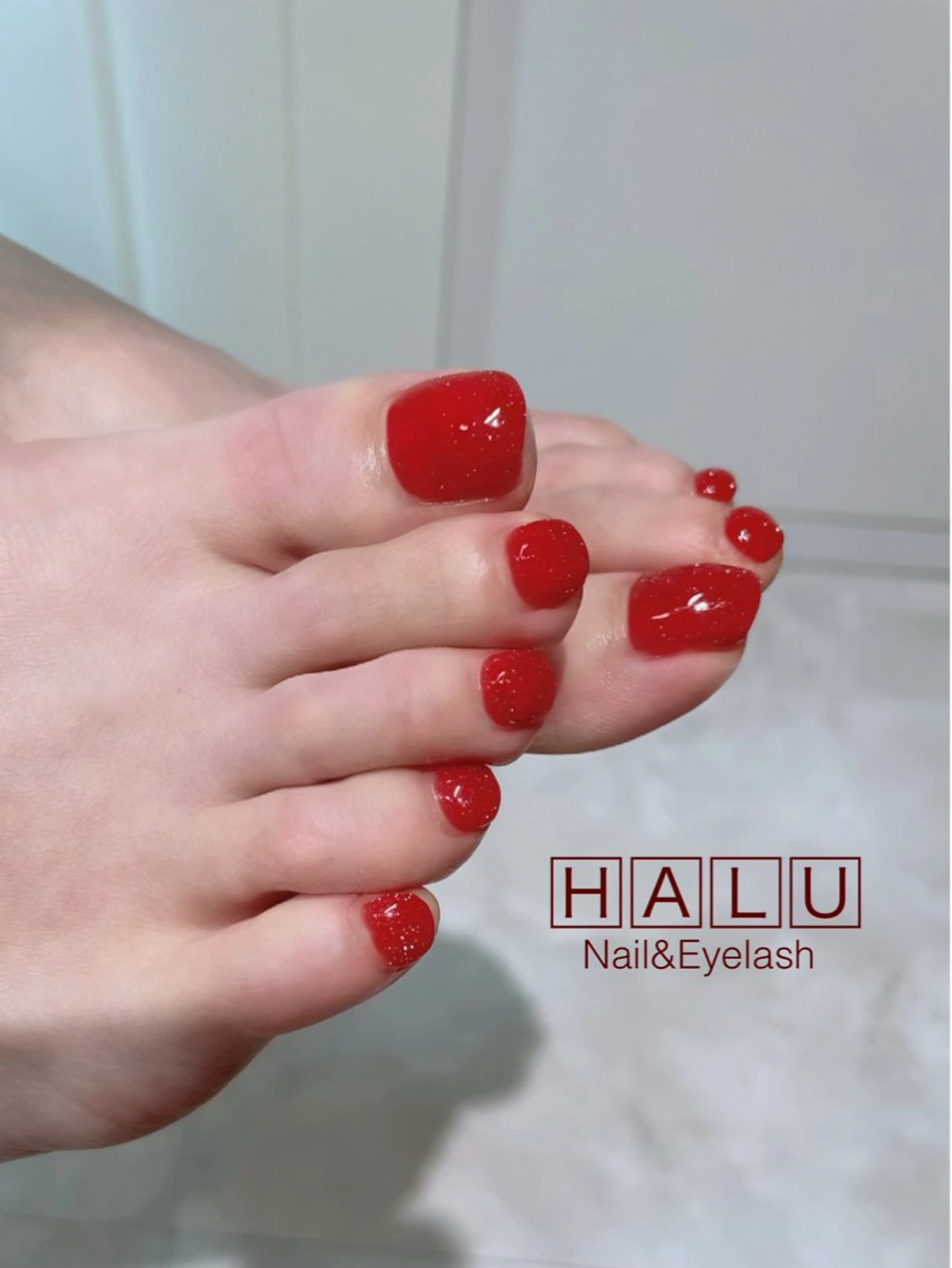 ネイル フラッシュネイル 赤色 HALU ハルのネイルデザイン