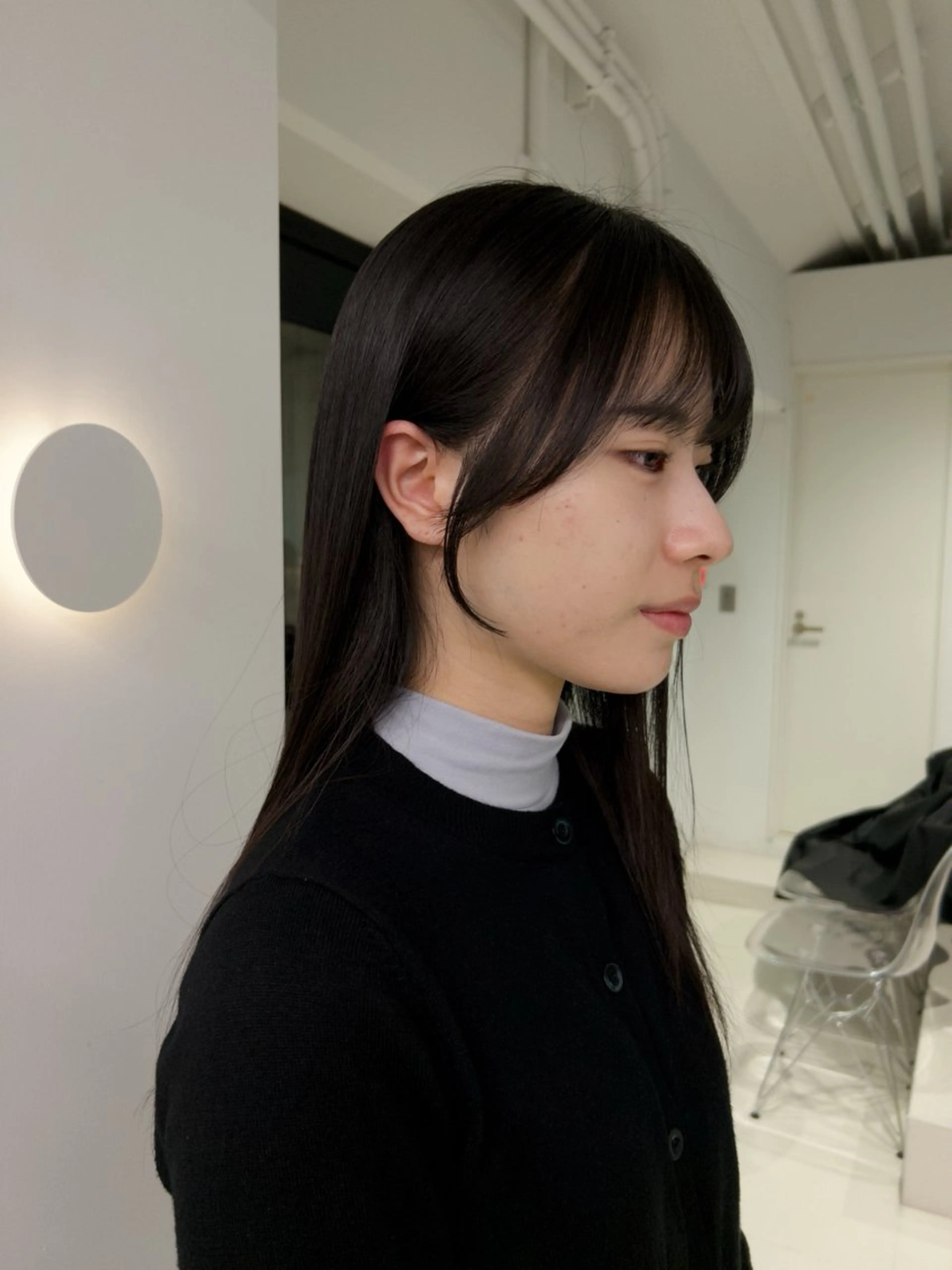 セミロング カット ヘアセット ミルクティーカラー/ ベージュ/moekaのヘアスタイル