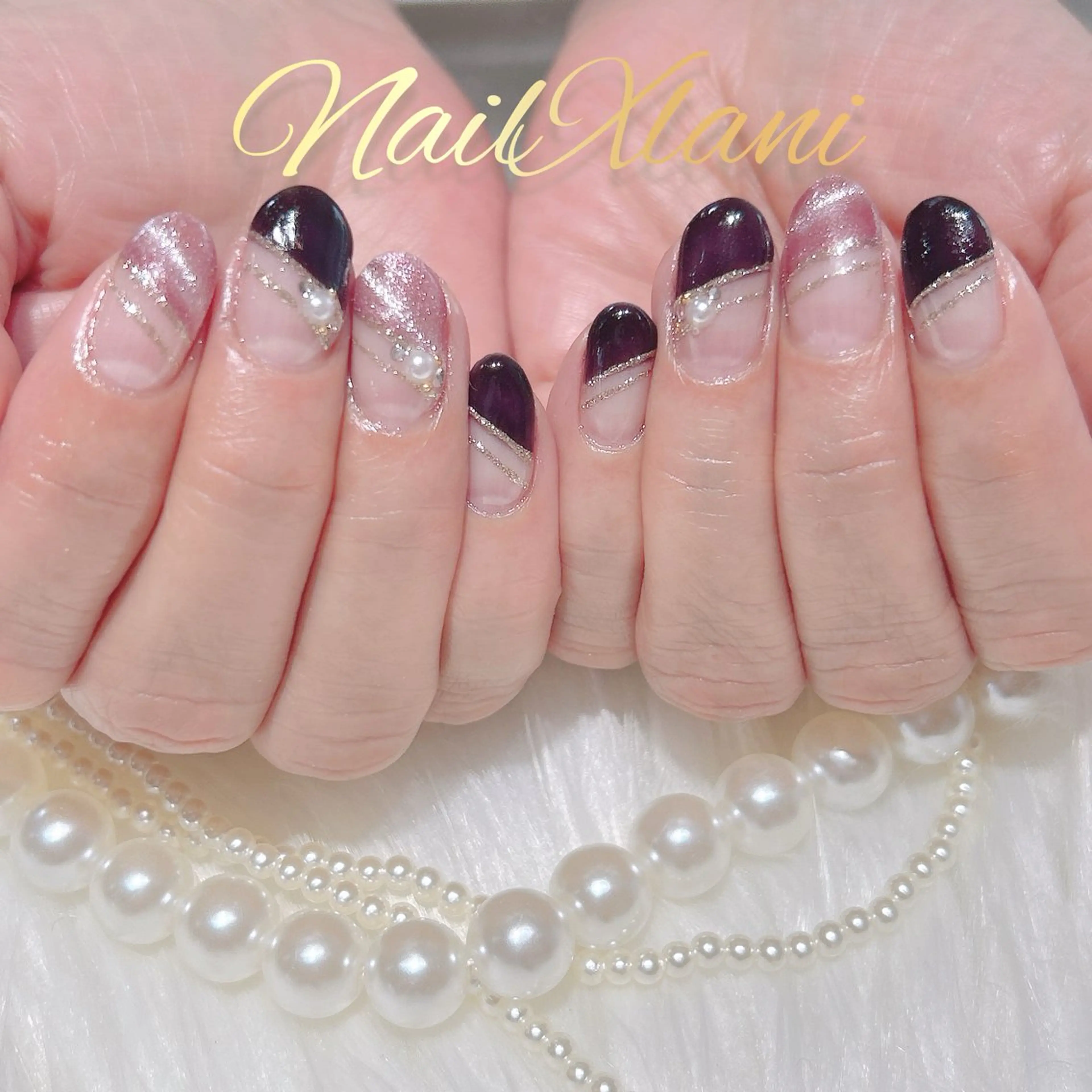 ネイル フットネイル ジェルネイル マグネットネイル パラジェル Nail×Lani 深爪矯正対応◎のネイルデザイン