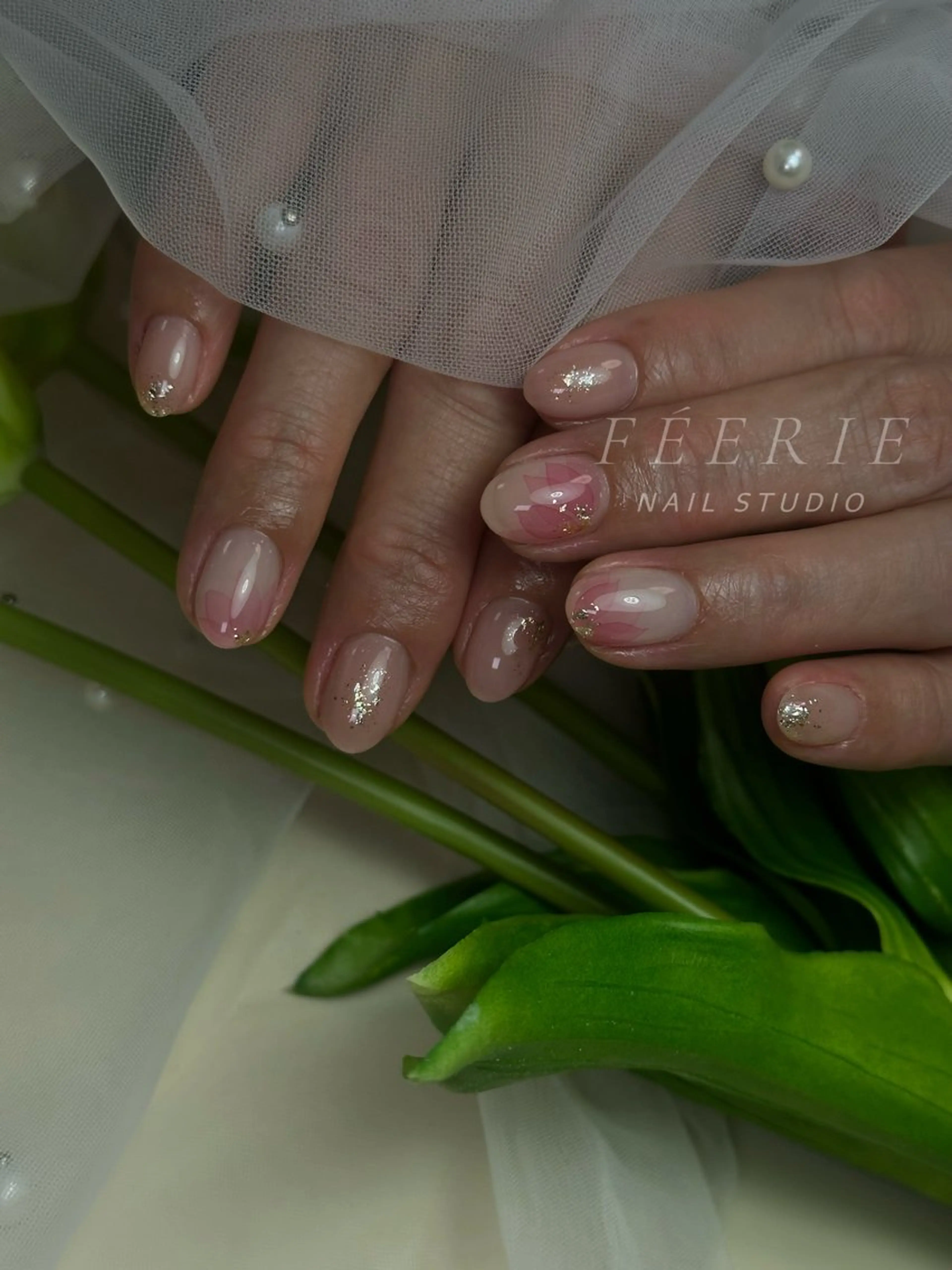 ネイル 成人式 長さ出し フットネイル フレンチネイル ジェルネイル ハンドネイル ハンドケア nail salon Feerieのネイルデザイン