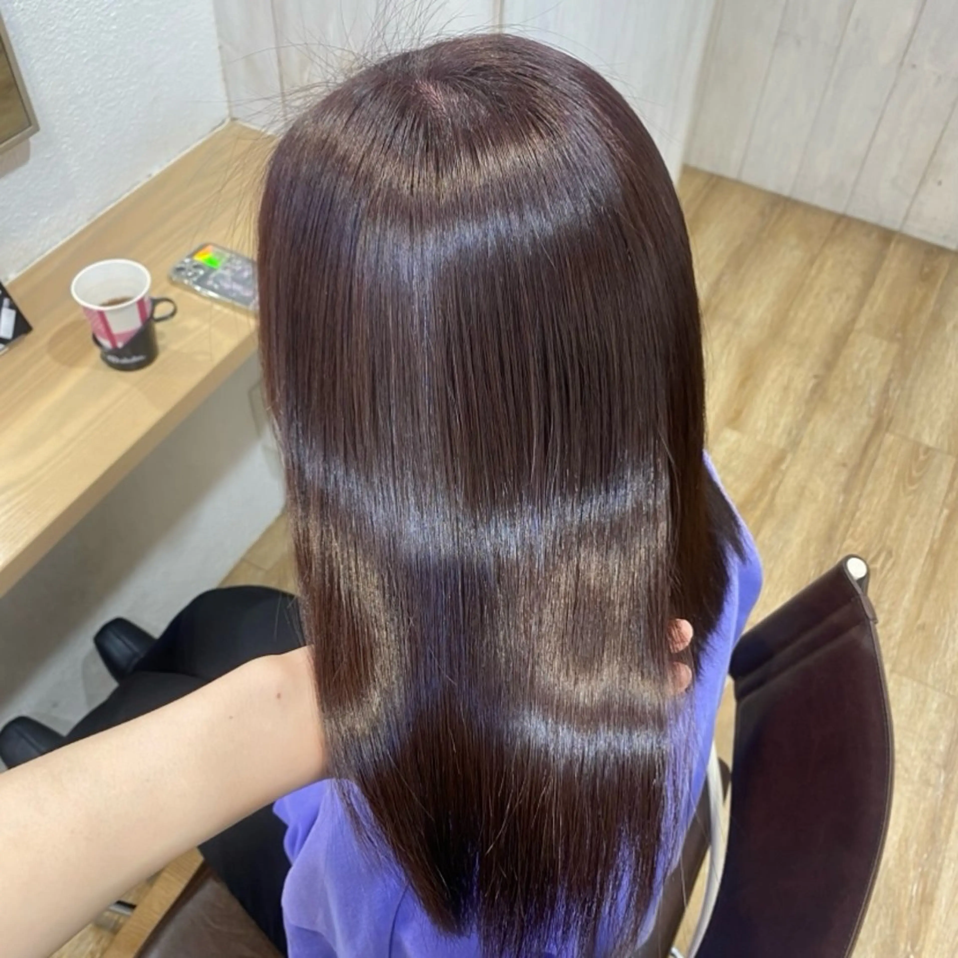 ミディアム カラー アッシュ ベージュカラー 黒髪 ブルーカラー ブルーブラック ヘアカラー トリートメント 透明感/韓国風 🤍moeka🤍のヘアスタイル