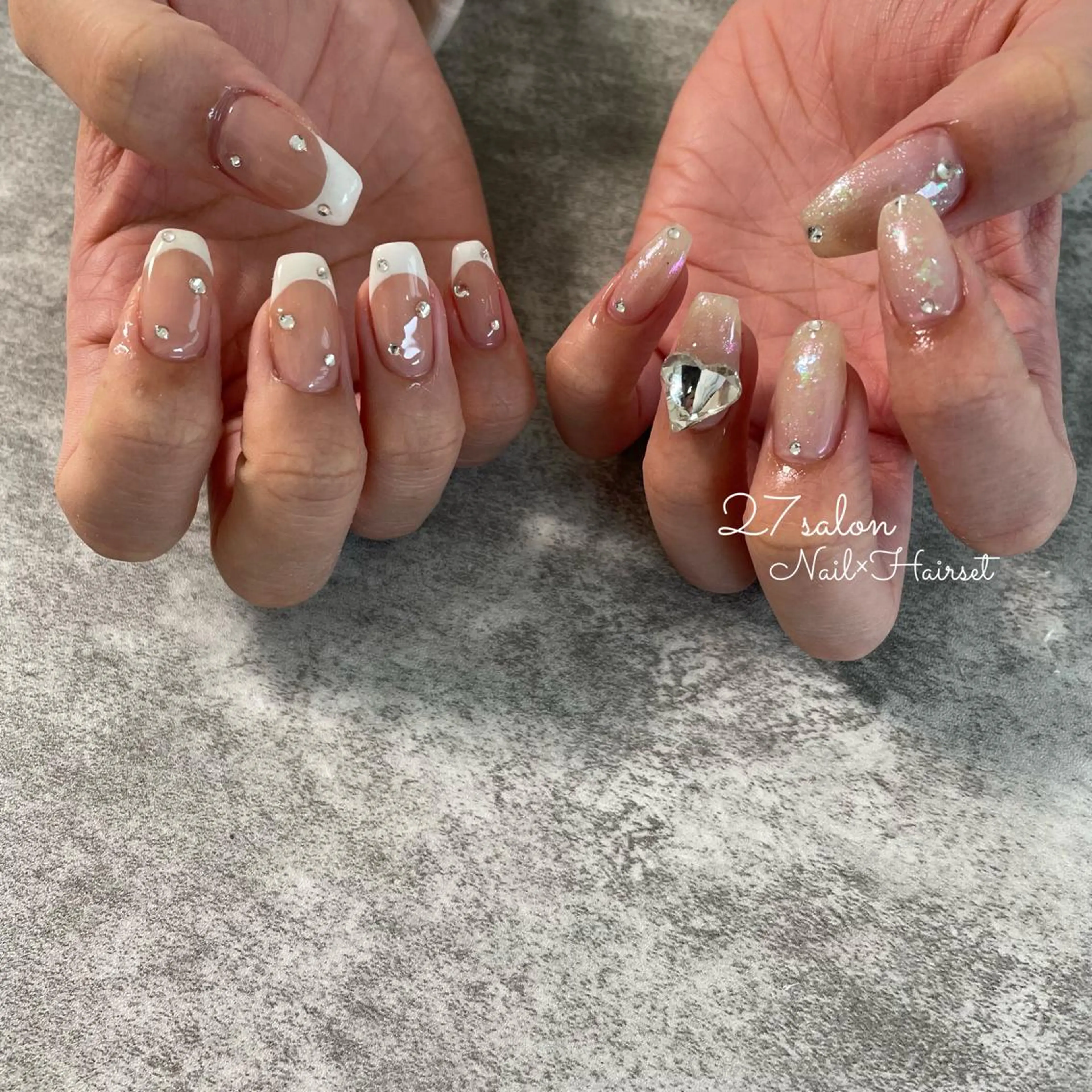 ネイル オーロラネイル フレンチネイル 27salon yuinaのネイルデザイン