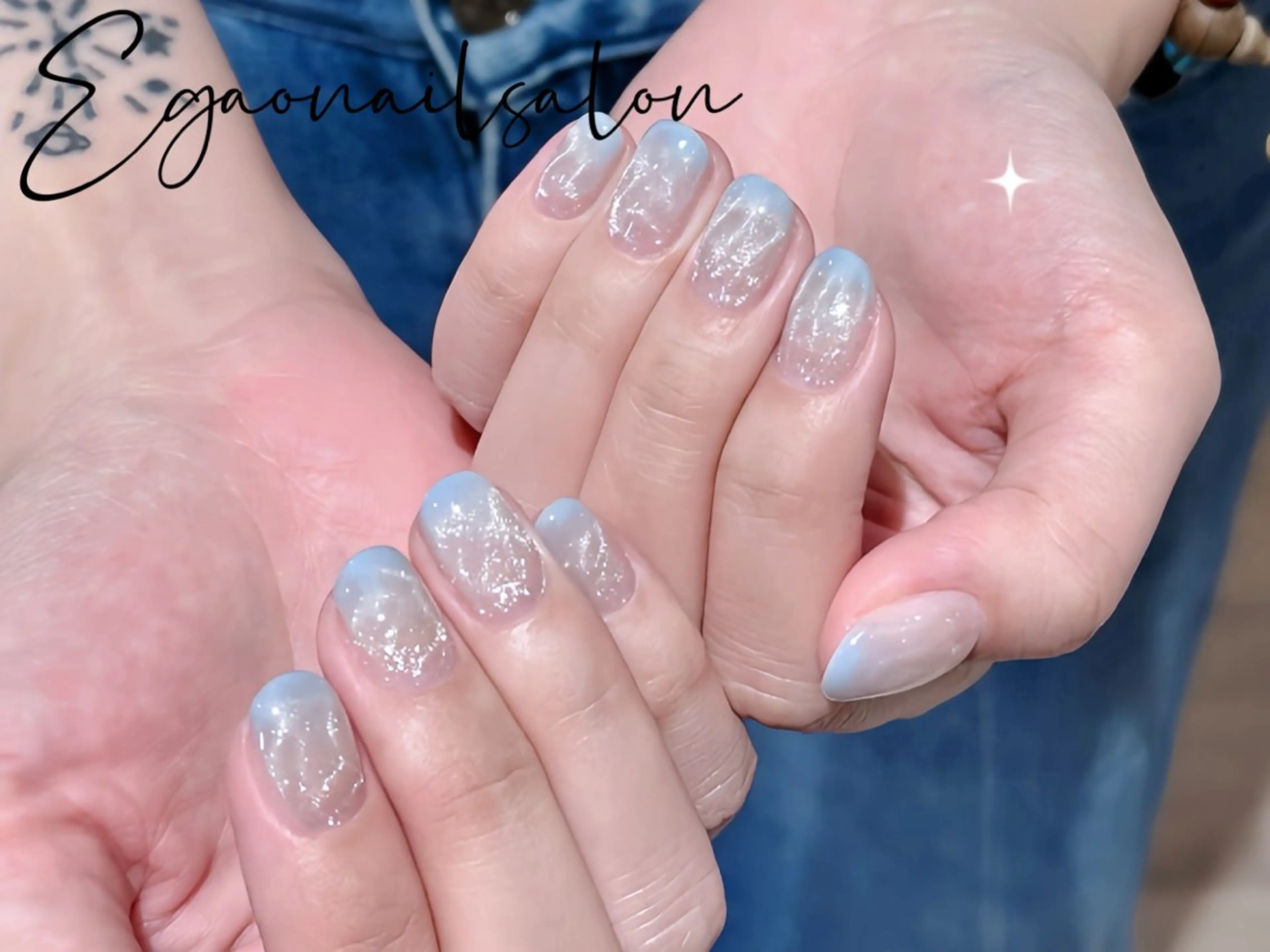 ネイル キラキラネイル 夏ネイル ハンドネイル Egao Nail錦糸町店のネイルデザイン
