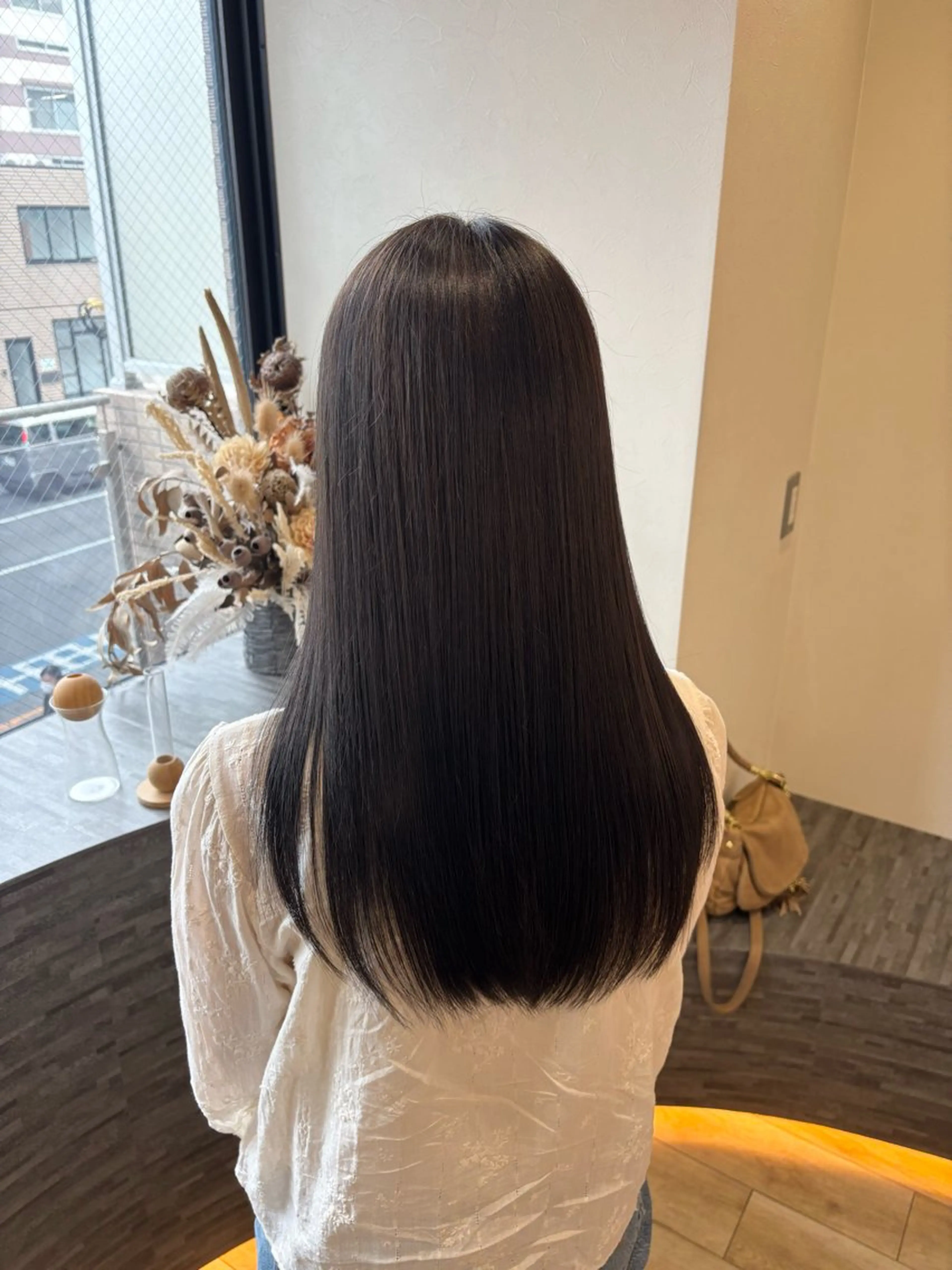 ロング カラー カット ヘアカラー 髪質改善カラー/暗髪 透明感カラー/美髪のヘアスタイル