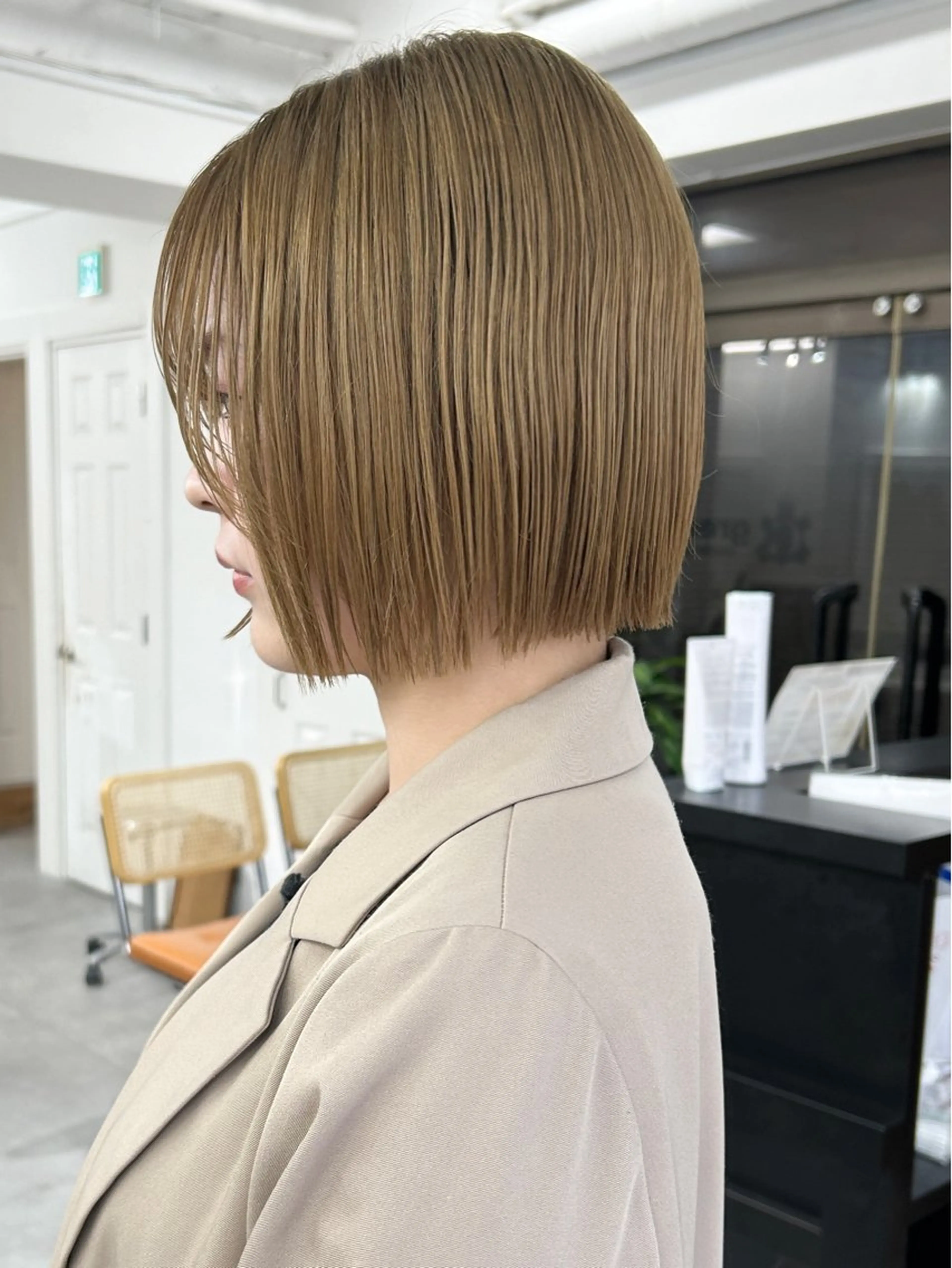 ミディアム カラー ヘアカラー トリートメント レイヤーボブ/ 艶カラー/サナ🌼のヘアスタイル