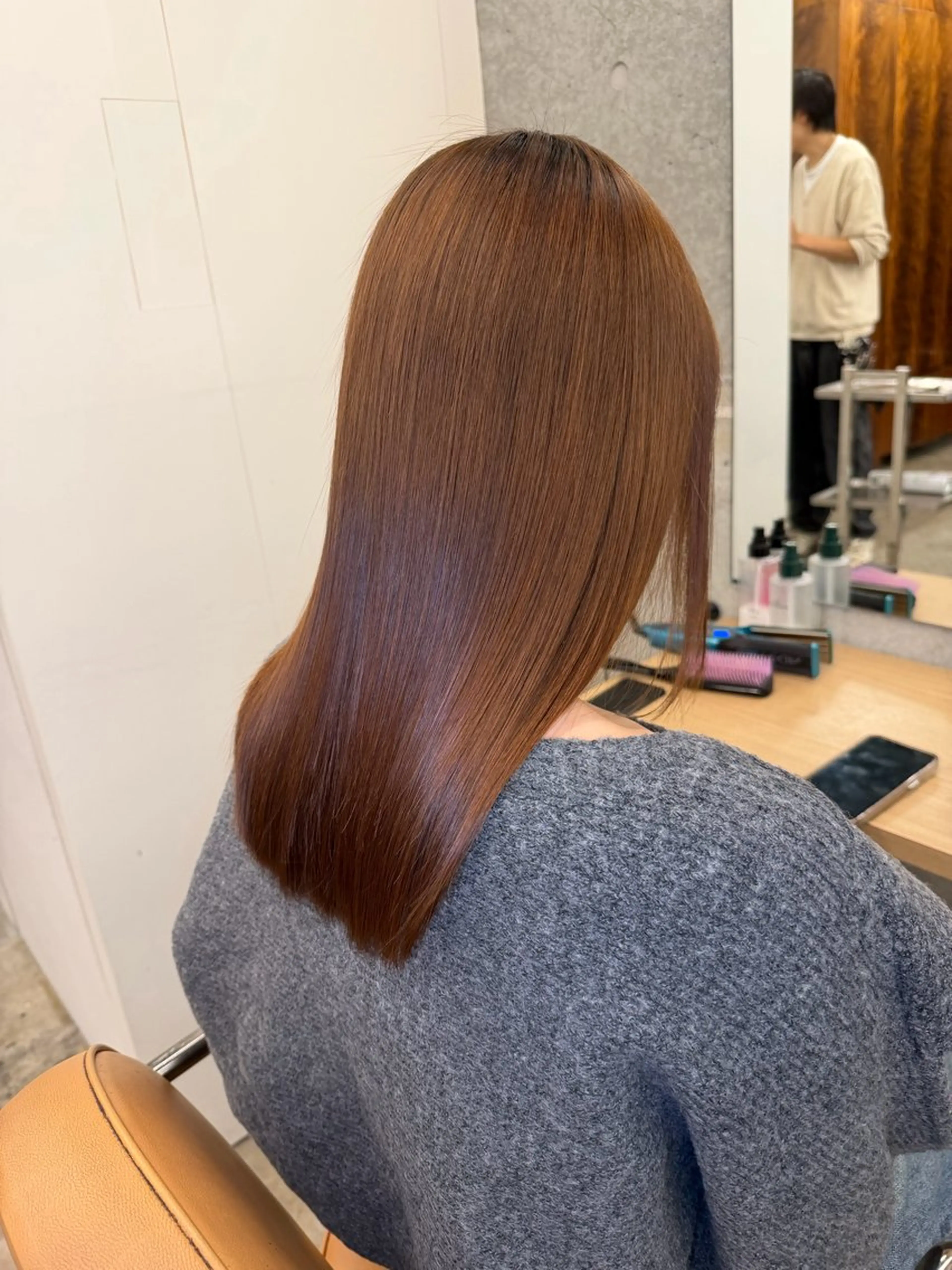 セミロング 髪質改善 レイヤーカット 縮毛矯正 トリートメント 縮毛矯正 トリートメント 縮毛矯正×髪質改善× 艶髪カラー　吉原和磨のヘアスタイル