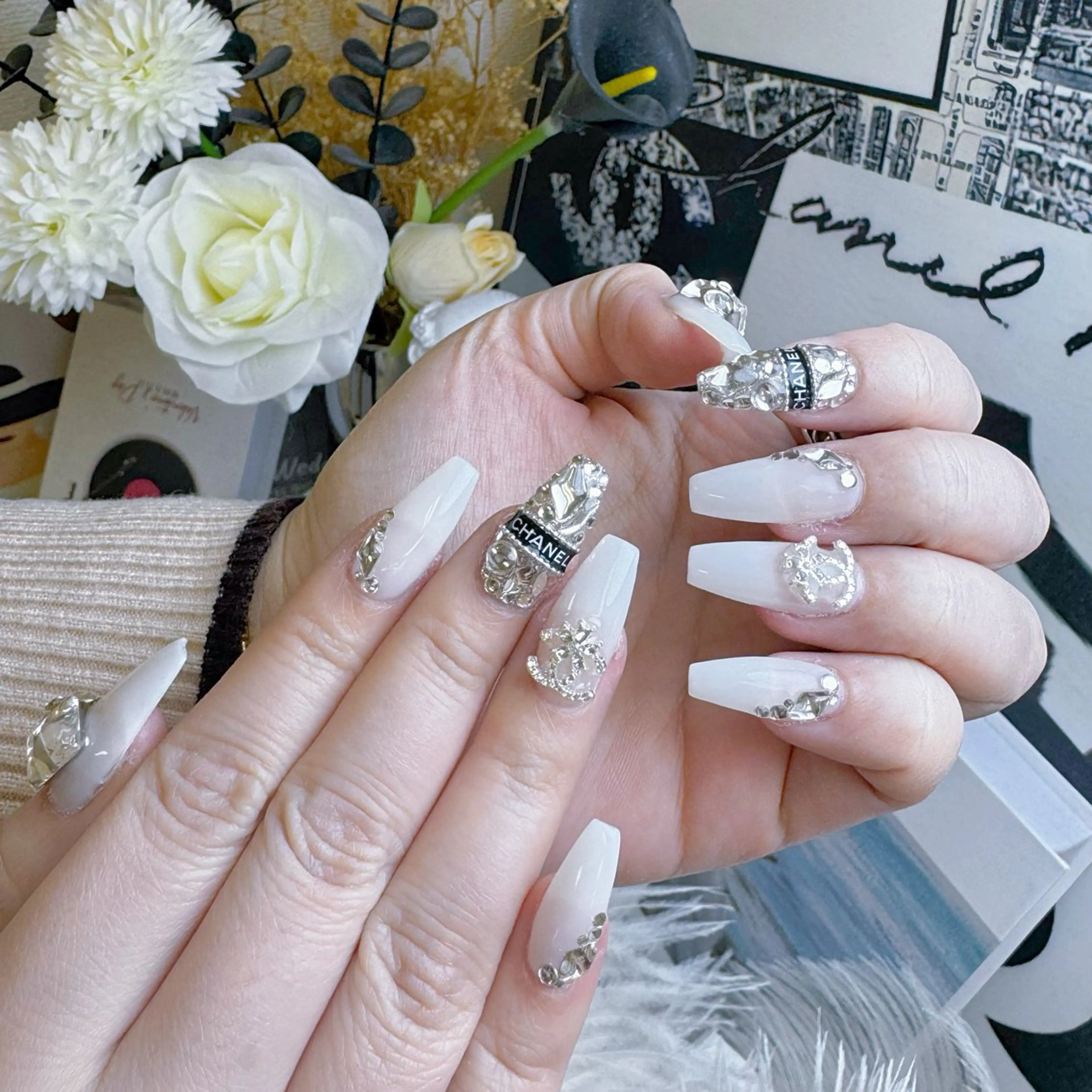 ネイル クリアネイル ハート キラキラネイル 韓国ネイル マグネットネイル ハンドネイル NailPrincess所属・princess スカルプ専門店のネイルデザイン