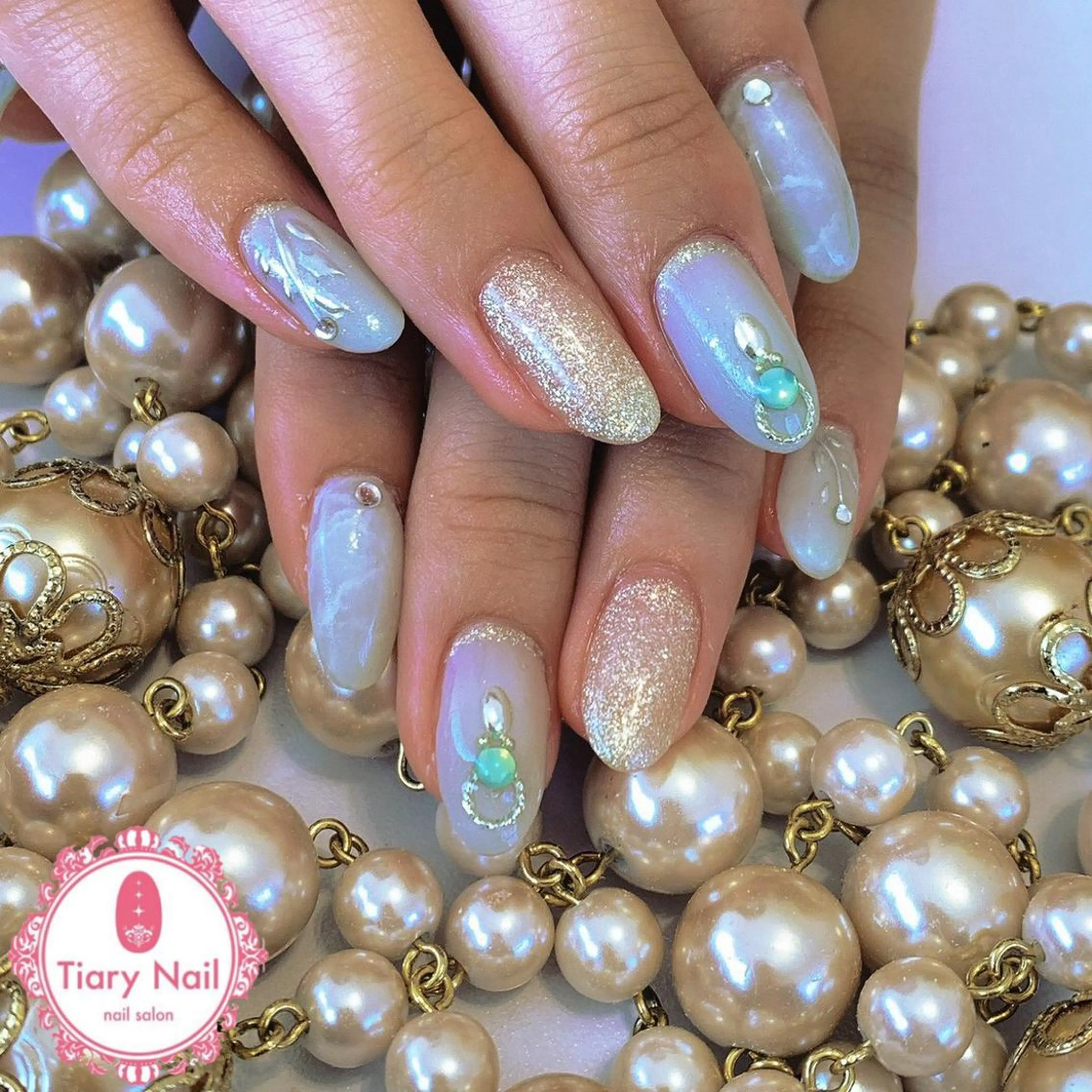 ネイル 桜ネイル クリアネイル フットネイル ジェルネイル キラキラネイル ハンドネイル 💗🪽Tiary Nail🪽💗のネイルデザイン