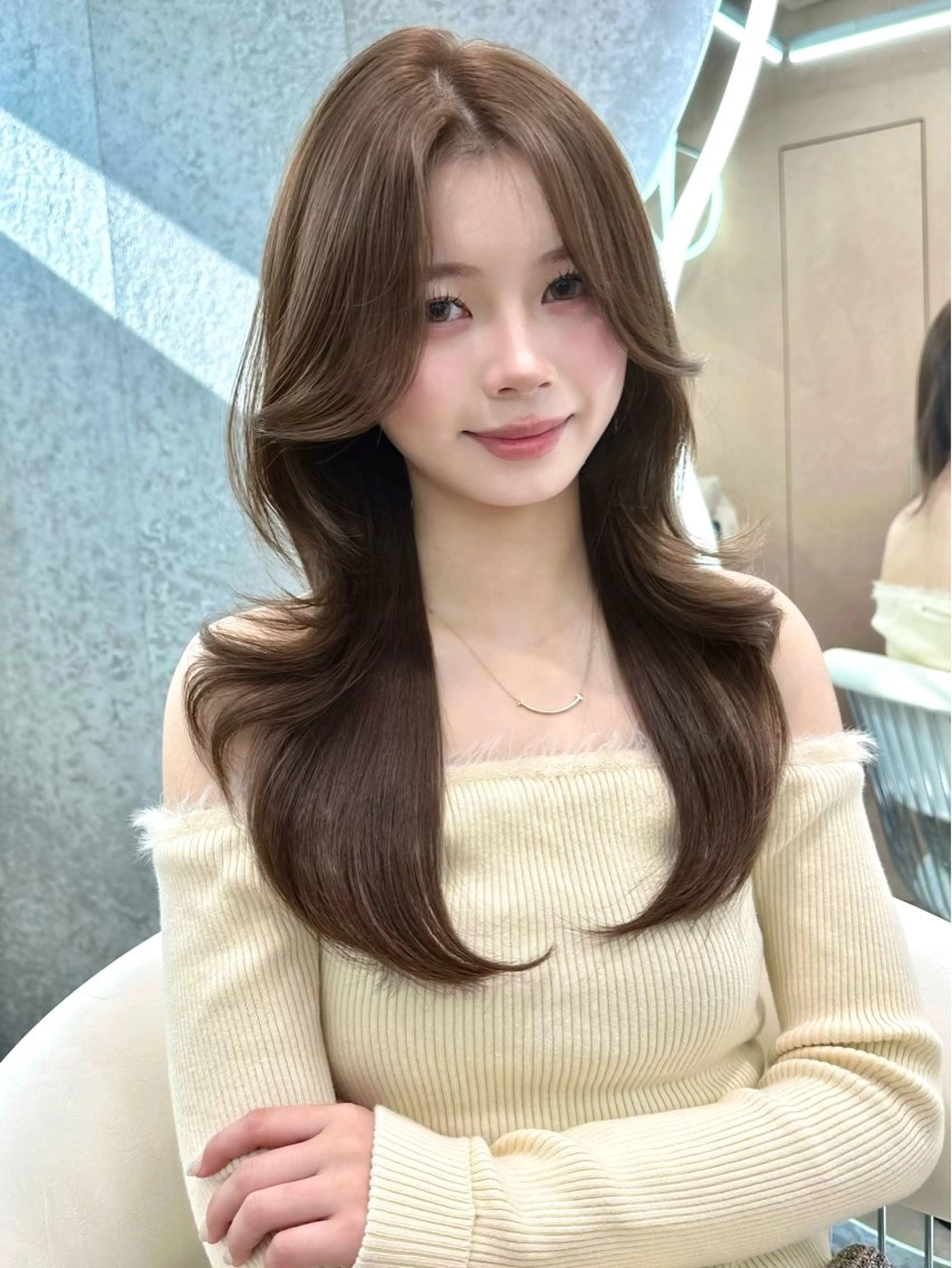 ミディアム カット ヘアカラー トリートメント ブリーチなしW🎀 髪質改善／はのんのヘアスタイル