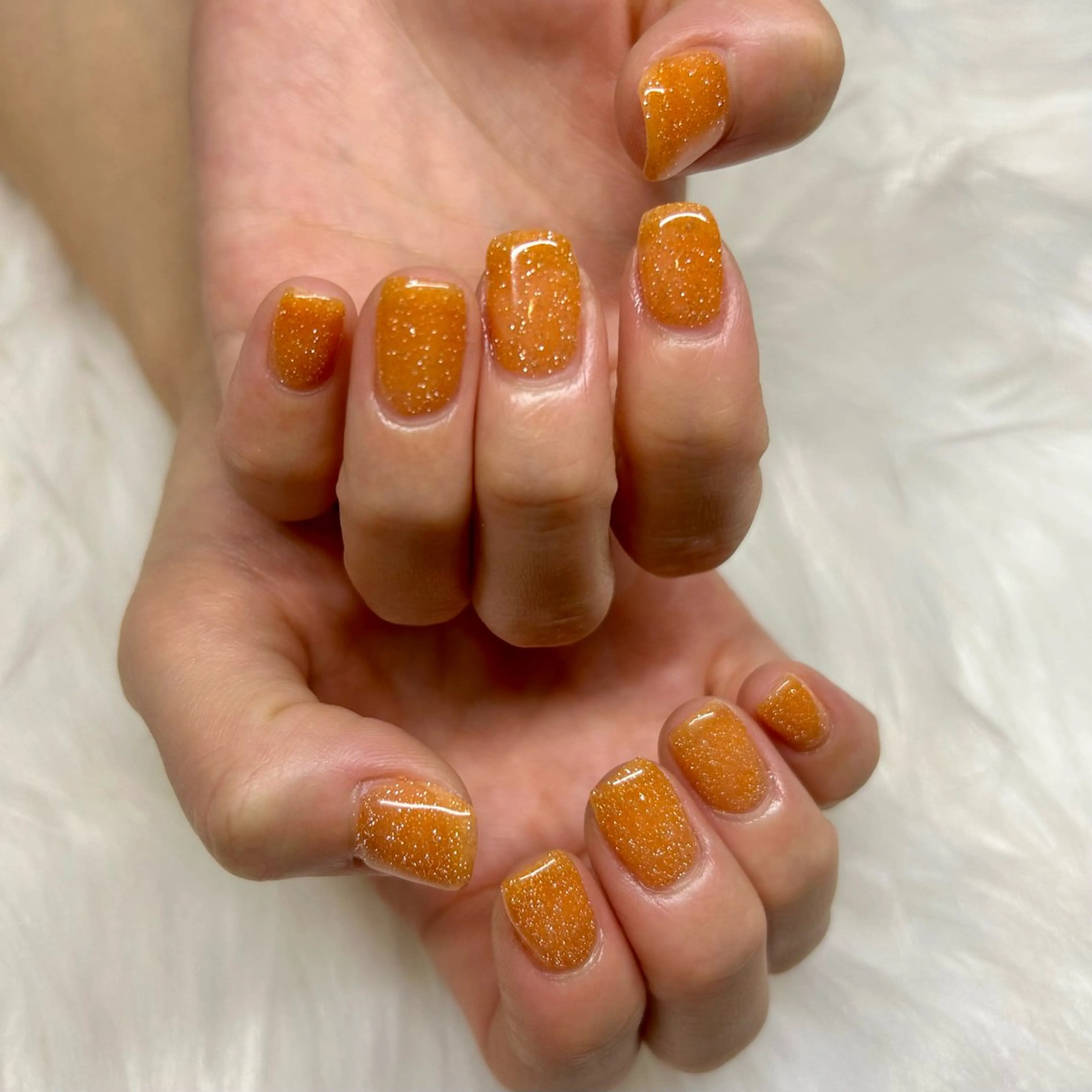 ネイル フラッシュネイル オレンジ Lumo所属・yuri .のネイルデザイン