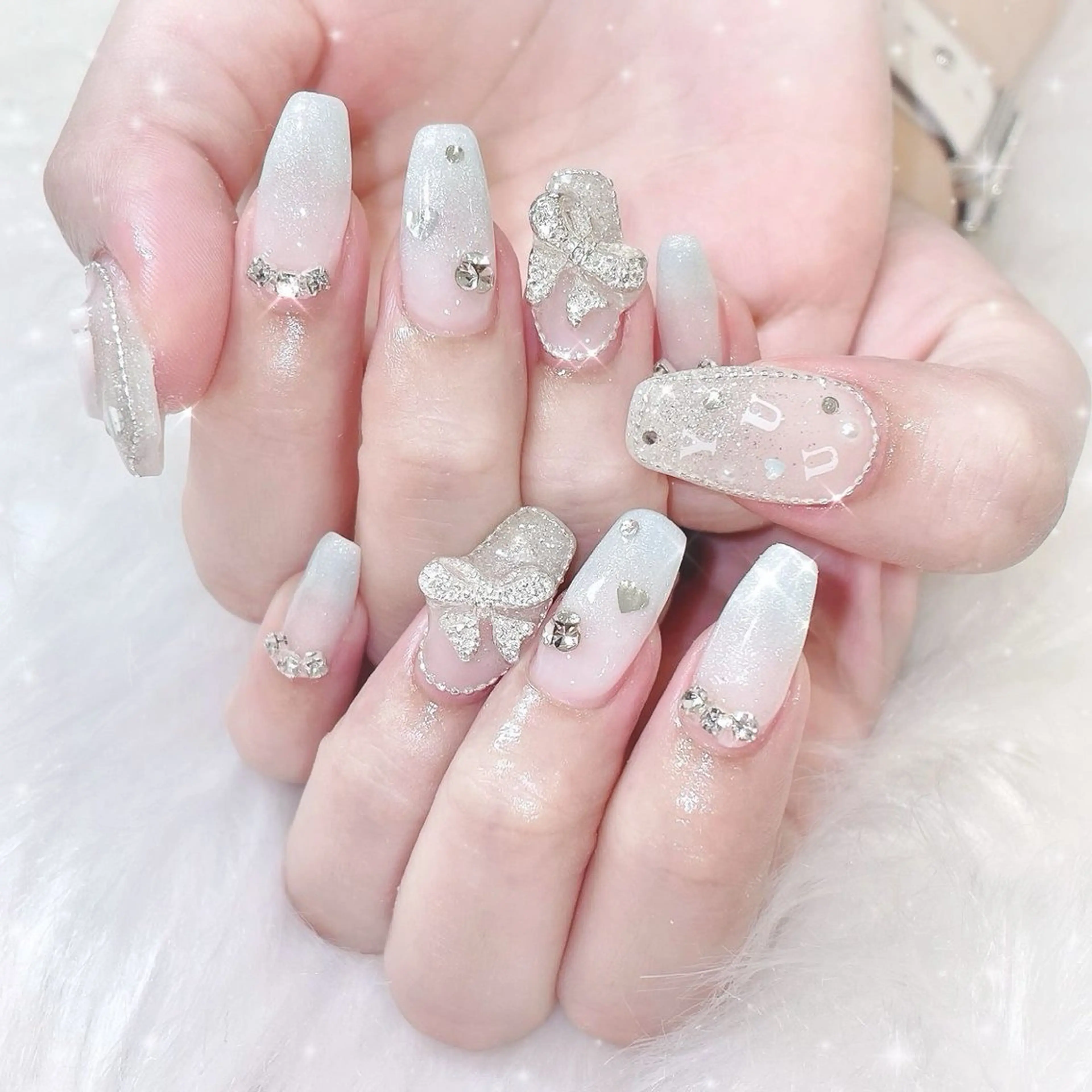 ネイル 長さ出し フレンチネイル グラデーション 卒業式 マグネットネイル Sora nail 長さ出し専門店のネイルデザイン